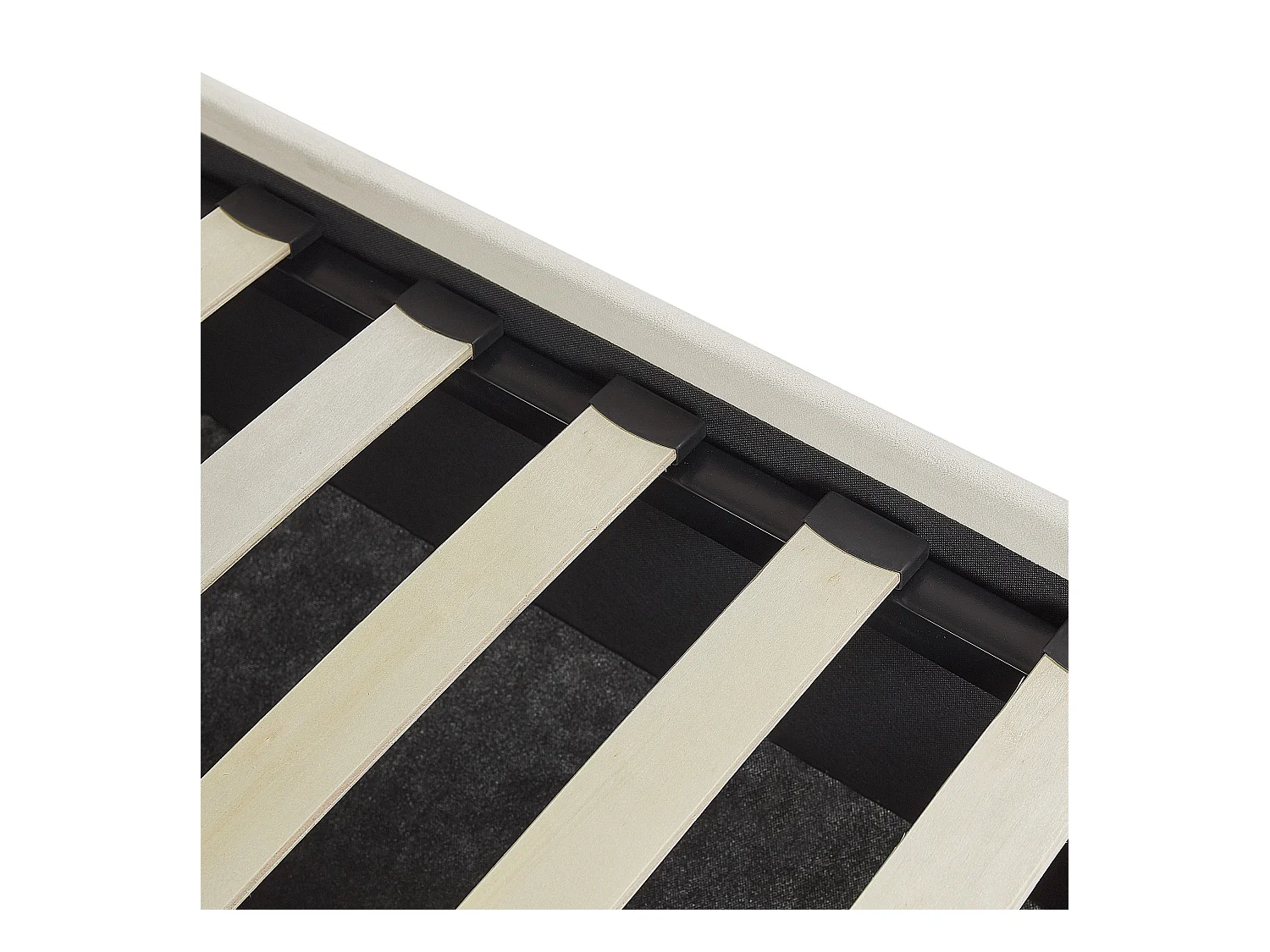 Lit ottoman Velours VINCENNES 160 x 200 cm Blanc cassé