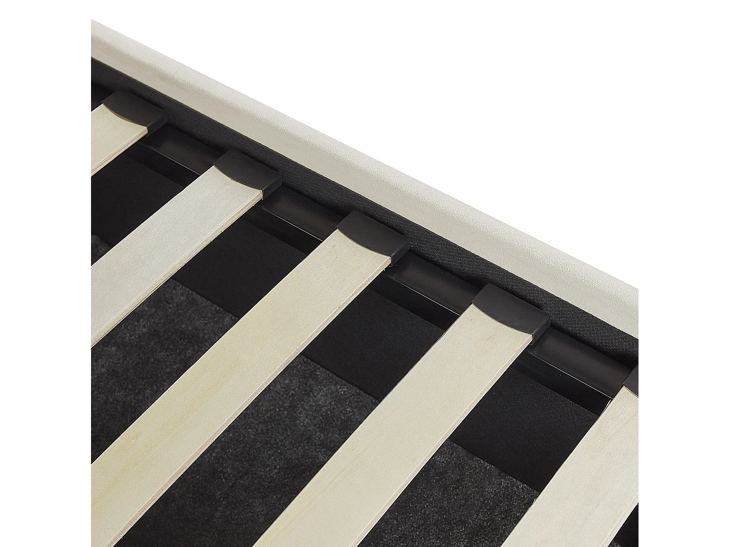 Letto con ottomano Velluto VINCENNES 160 x 200 cm Bianco sporco