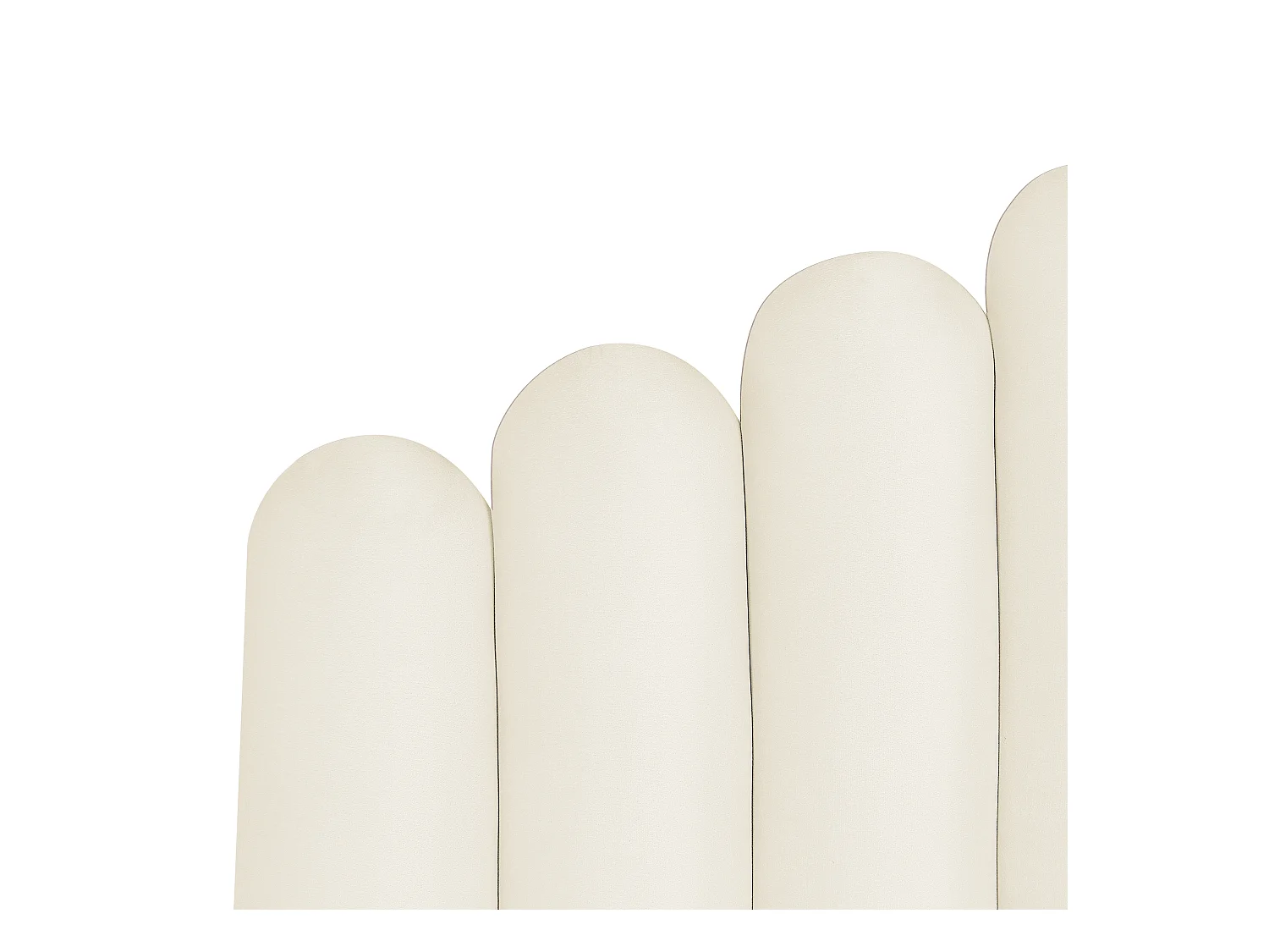 Lit ottoman Velours VINCENNES 140 x 200 cm Blanc cassé