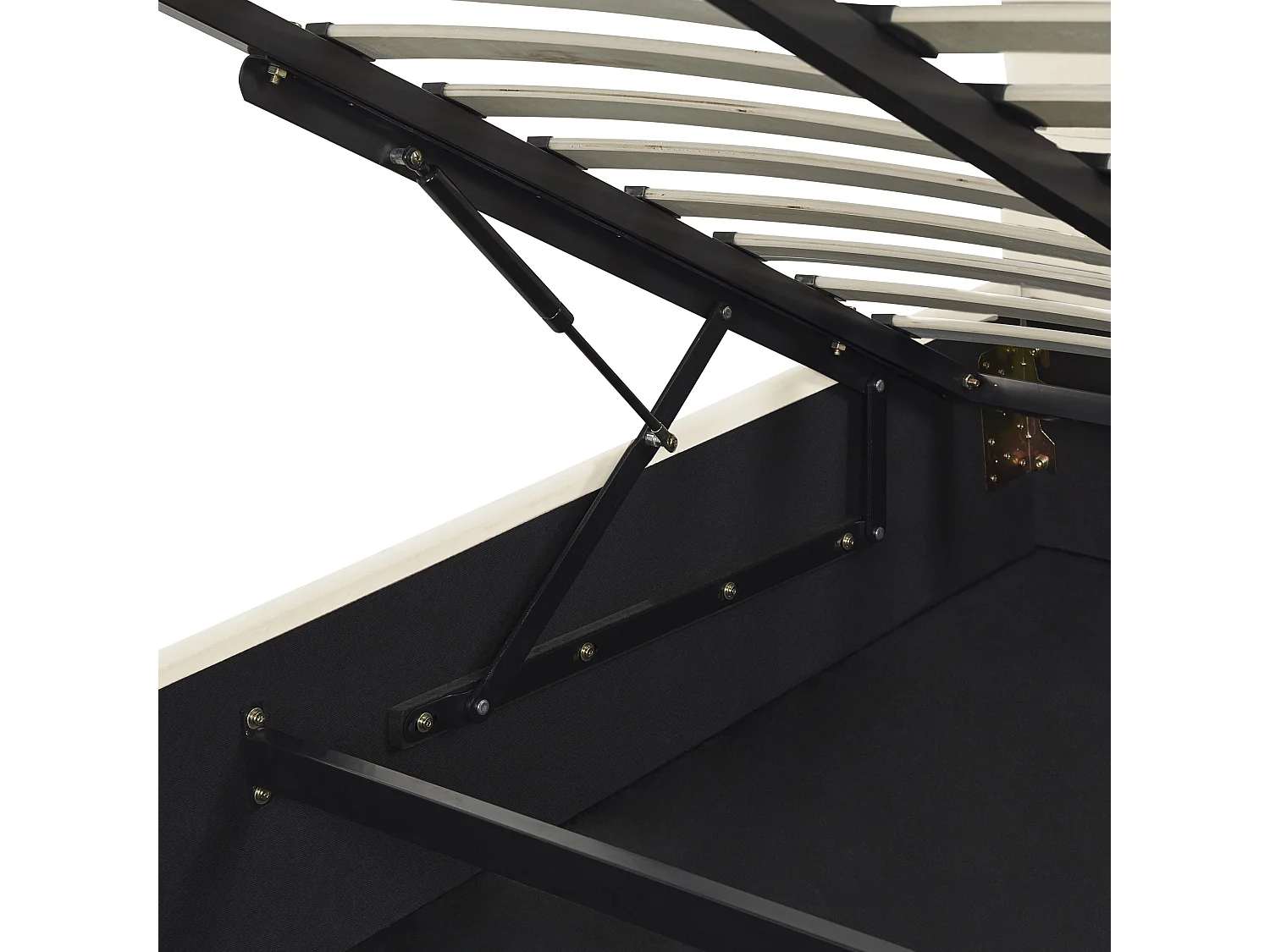 Bed met opbergruimte Fluweel VINCENNES 140 x 200 cm Gebroken wit