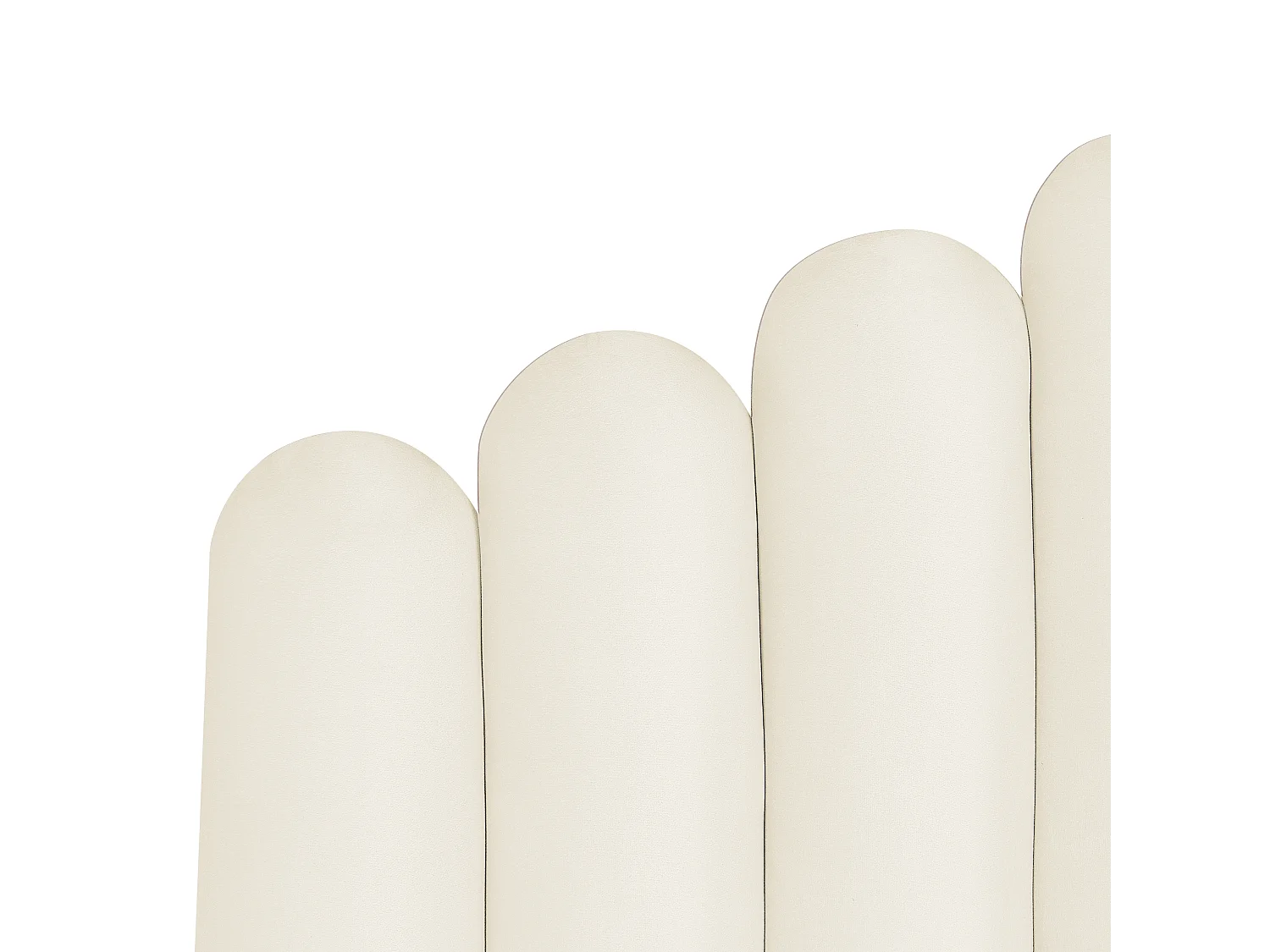 Lit ottoman Velours VINCENNES 140 x 200 cm Blanc cassé