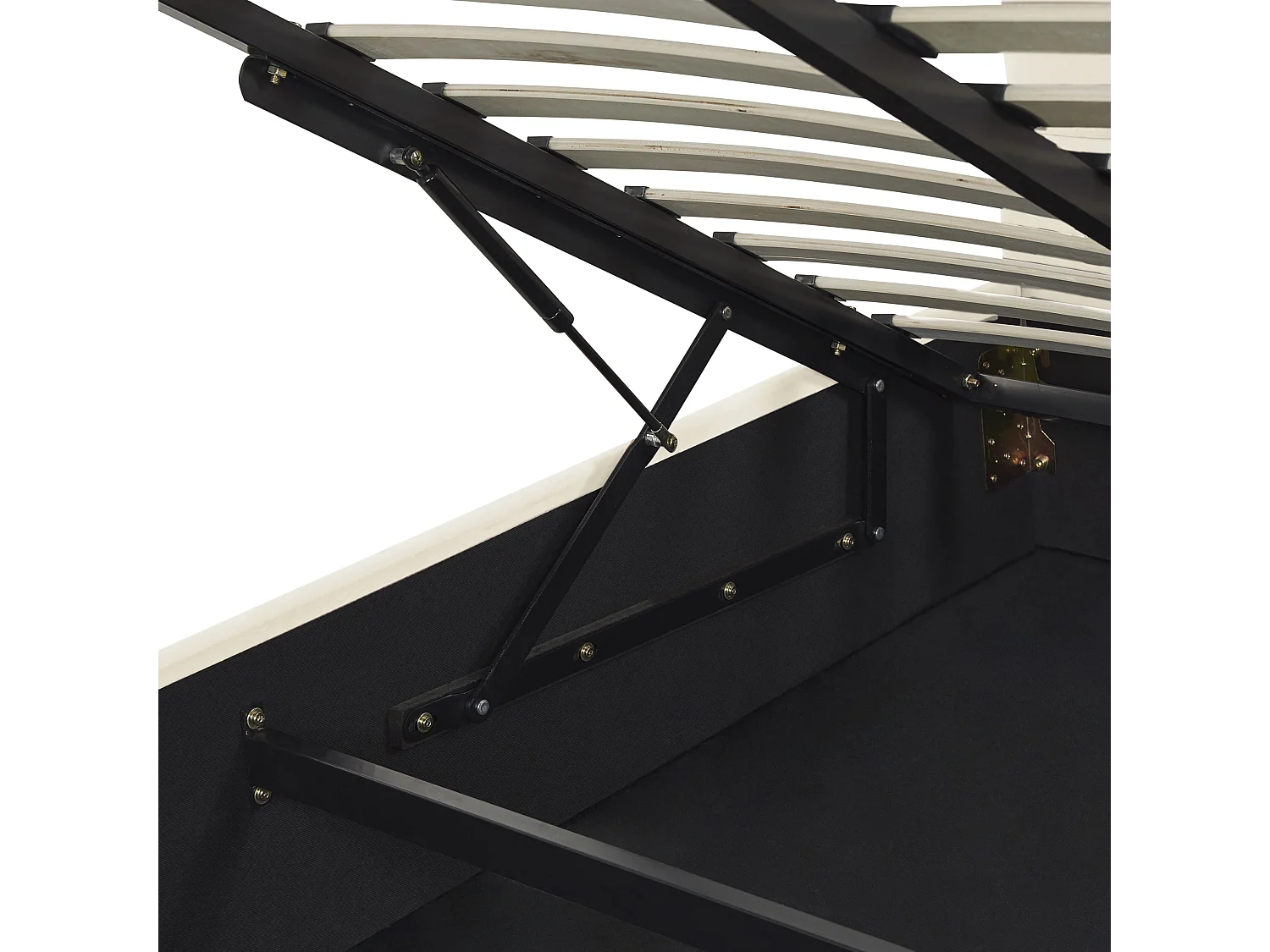 Lit ottoman Velours VINCENNES 140 x 200 cm Blanc cassé