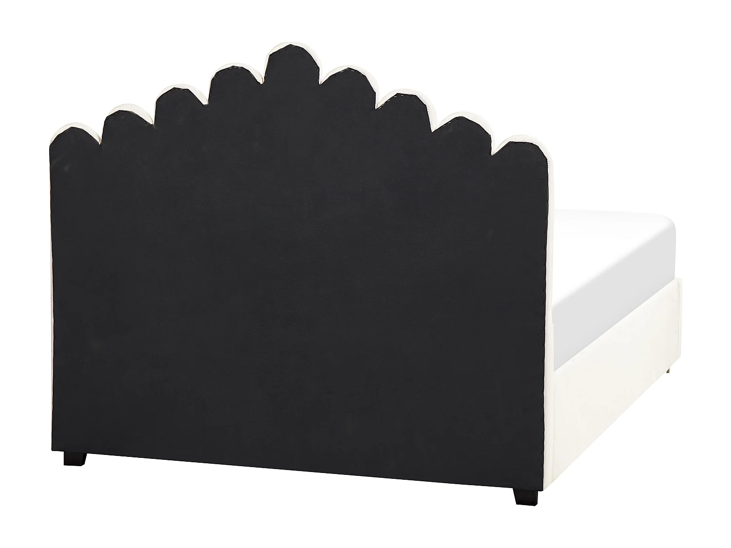 Bed met opbergruimte Fluweel VINCENNES 140 x 200 cm Gebroken wit