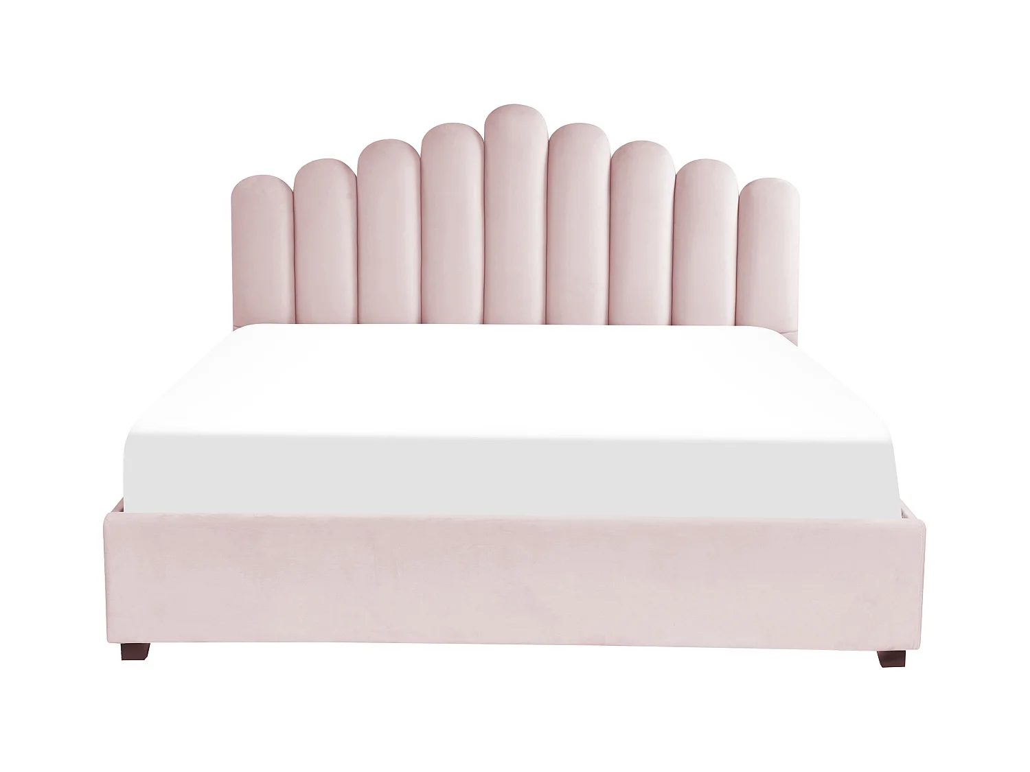 Cama con almacenaje Terciopelo VINCENNES 180 x 200 cm Rosa pastel