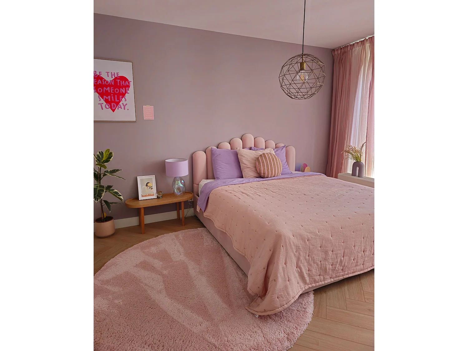 Cama con almacenaje Terciopelo VINCENNES 180 x 200 cm Rosa pastel