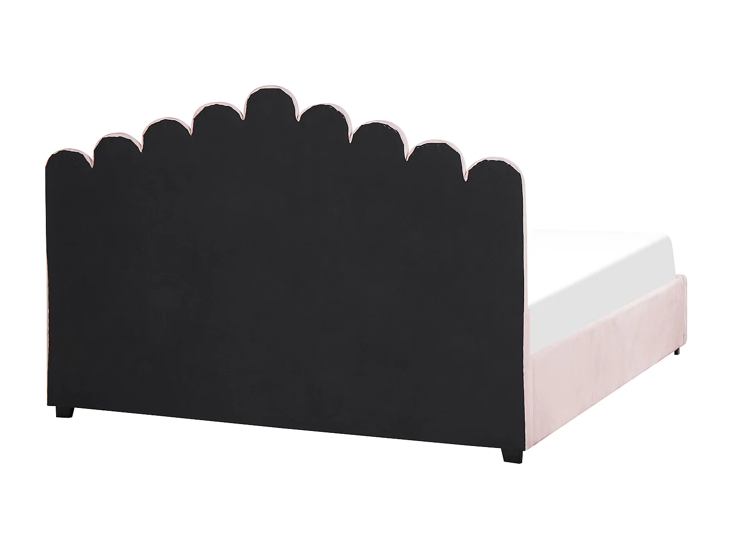 Lit ottoman Velours VINCENNES 180 x 200 cm Rose pastel