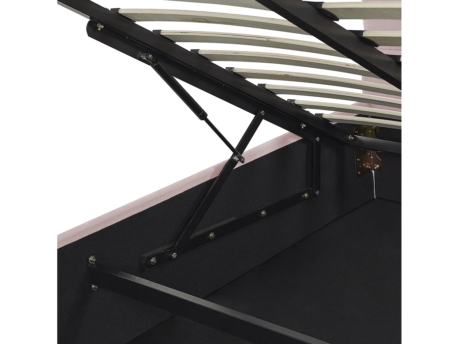 Lit ottoman Velours VINCENNES 180 x 200 cm Rose pastel