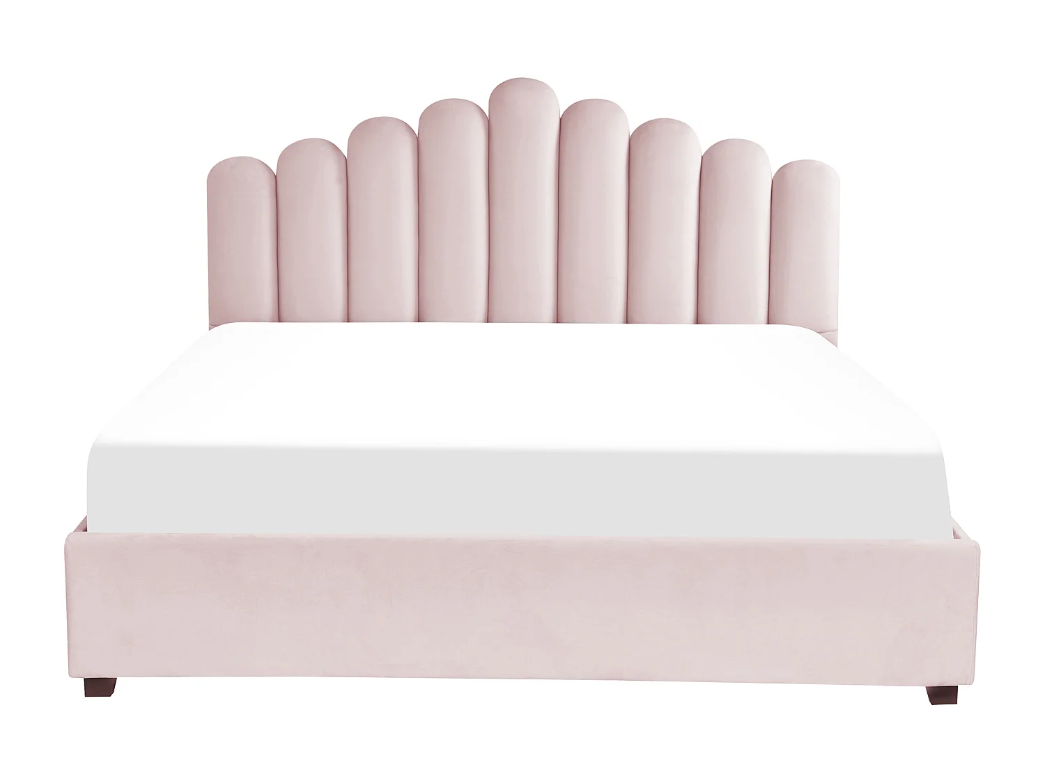 Lit ottoman Velours VINCENNES 180 x 200 cm Rose pastel