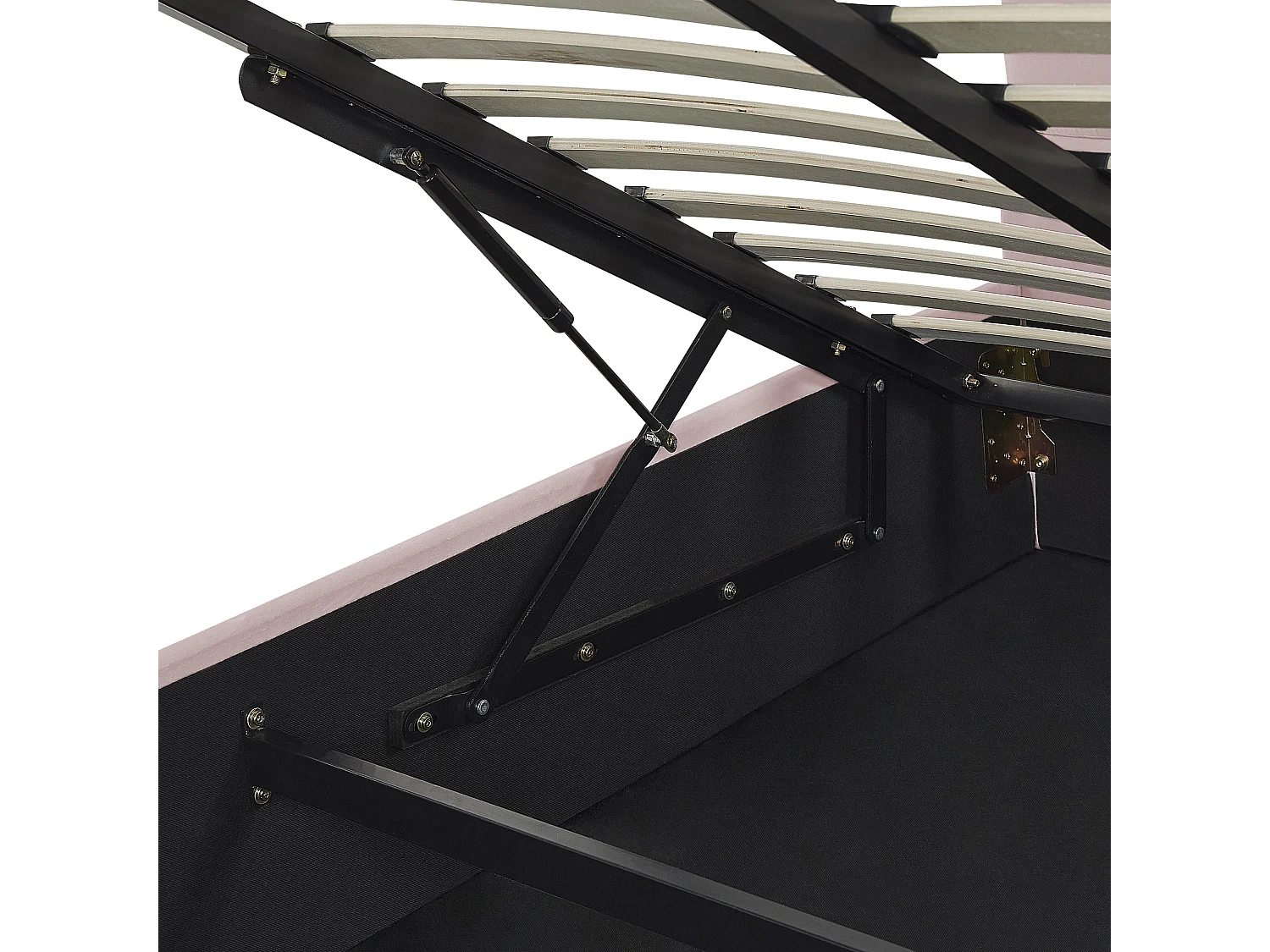 Bett mit Stauraum Samtstoff VINCENNES 180 x 200 cm Pastellrosa