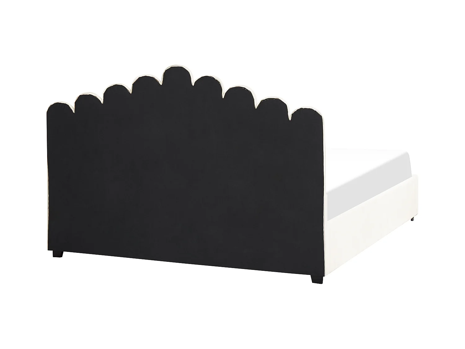 Bed met opbergruimte Fluweel VINCENNES 180 x 200 cm Gebroken wit