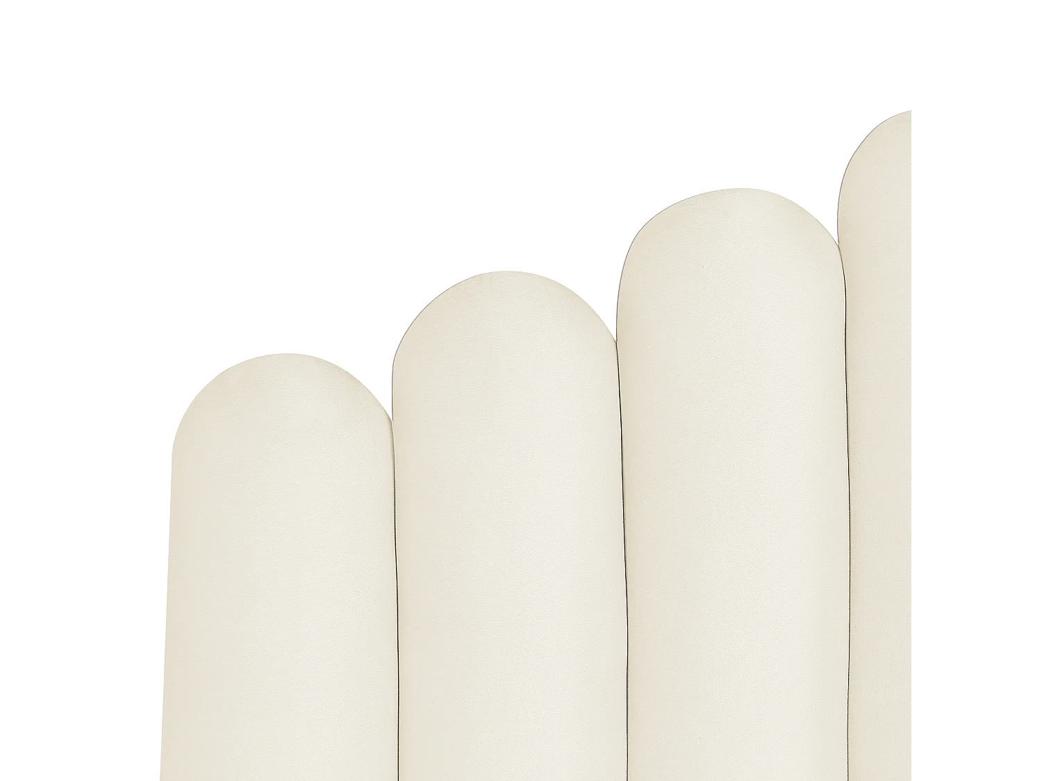 Lit ottoman Velours VINCENNES 180 x 200 cm Blanc cassé