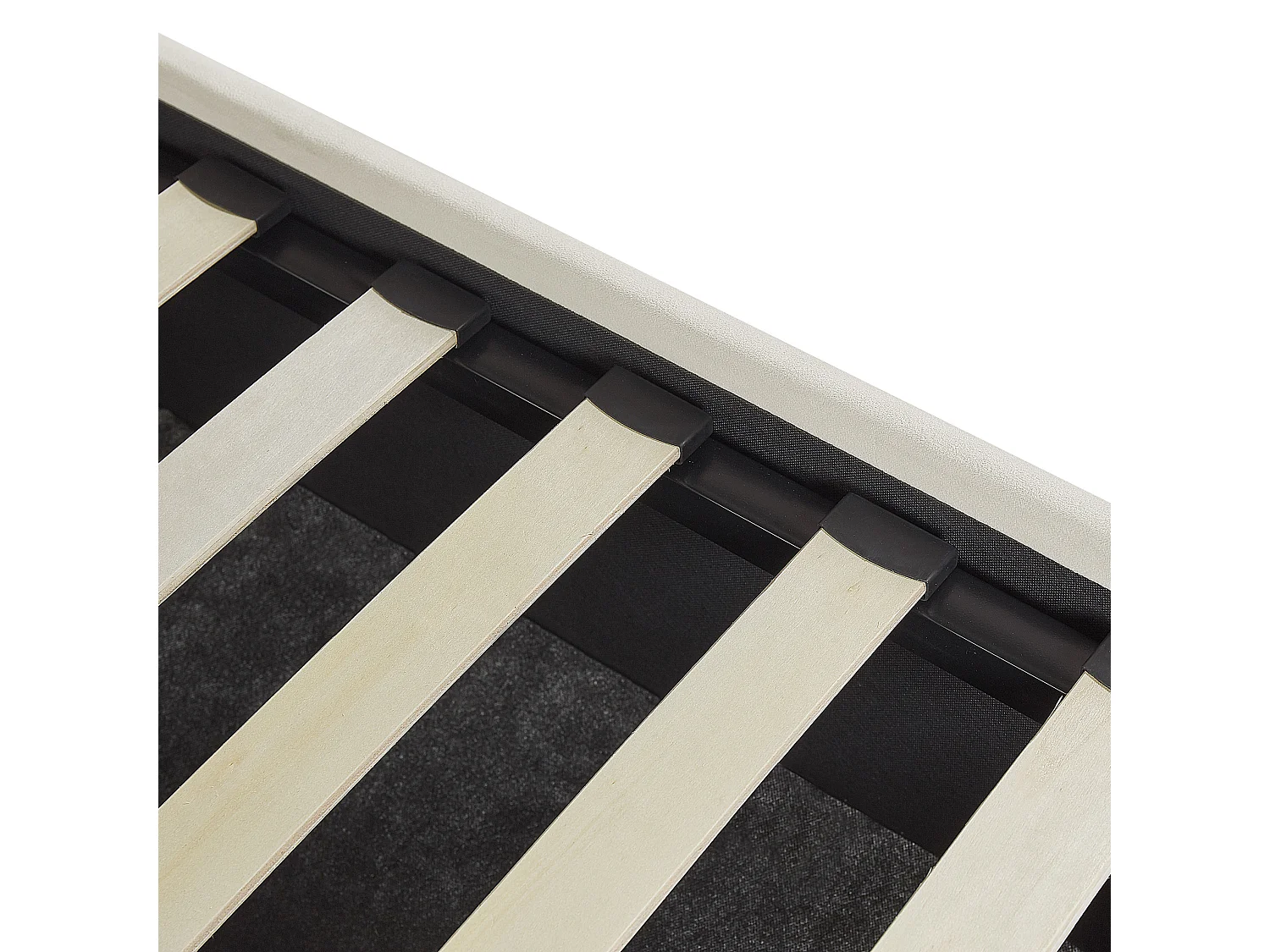 Lit ottoman Velours VINCENNES 180 x 200 cm Blanc cassé