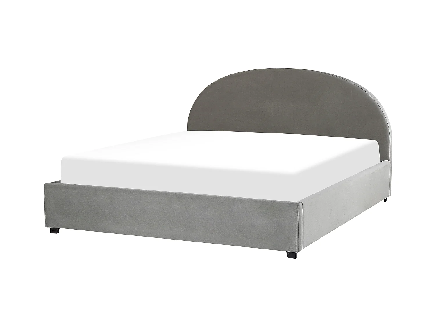 Bett Samt grau mit Kopfteil Bettkasten Lattenrost 180 x 200 cm Retro Vaucluse