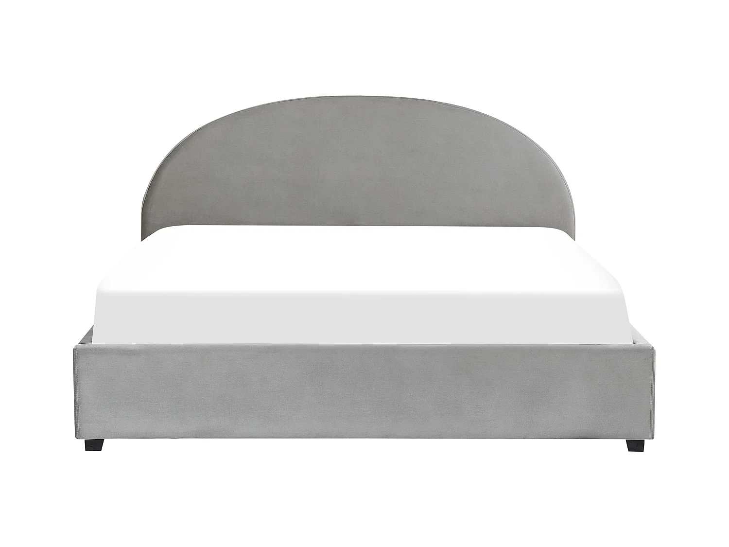 Bett Samt grau mit Kopfteil Bettkasten Lattenrost 180 x 200 cm Retro Vaucluse