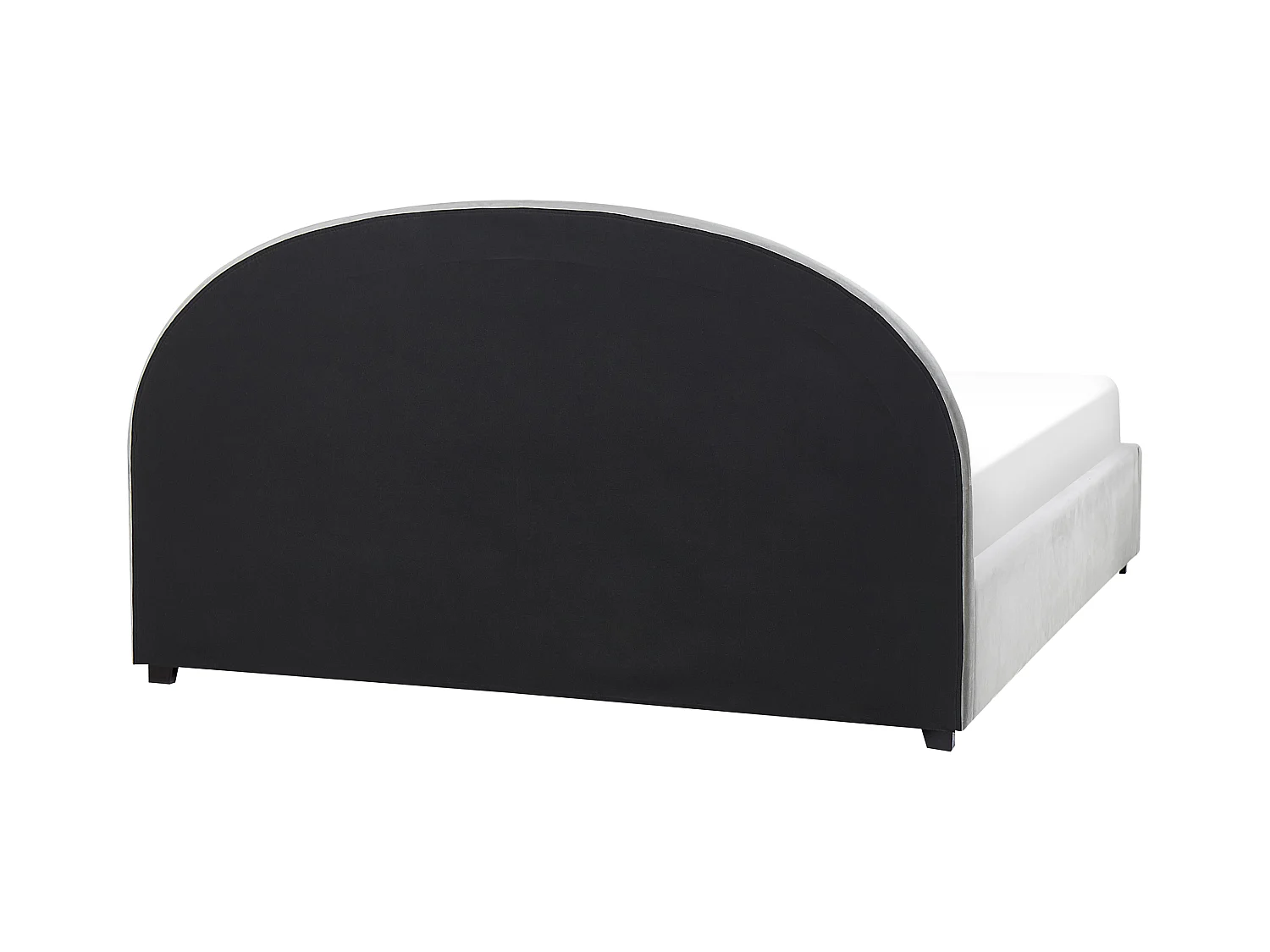 Bett Samt grau mit Kopfteil Bettkasten Lattenrost 180 x 200 cm Retro Vaucluse