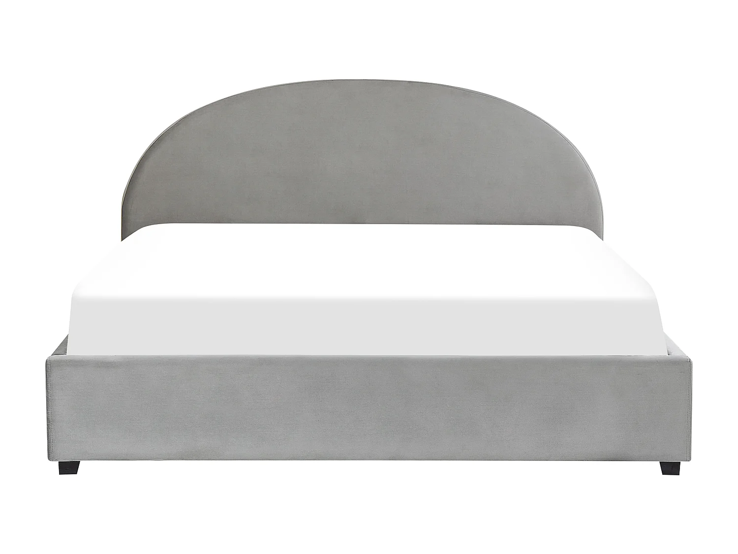 Lit ottoman Velours VAUCLUSE 180 x 200 cm Gris clair