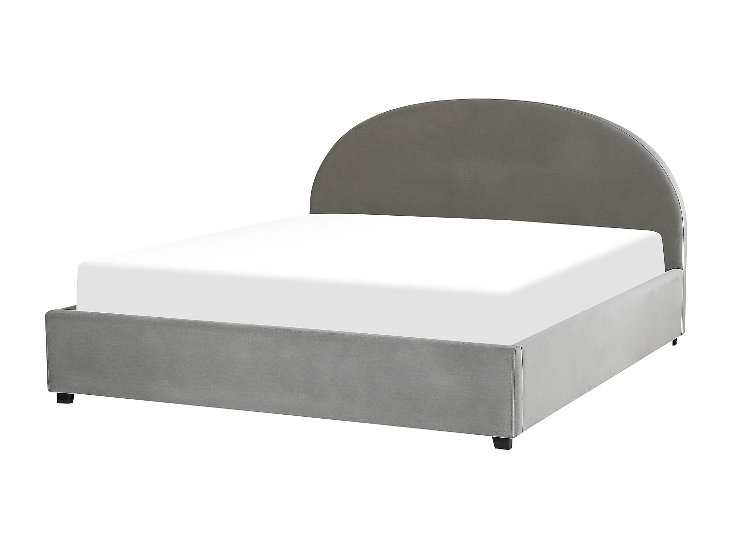 Letto con ottomano Velluto VAUCLUSE 180 x 200 cm Grigio chiaro