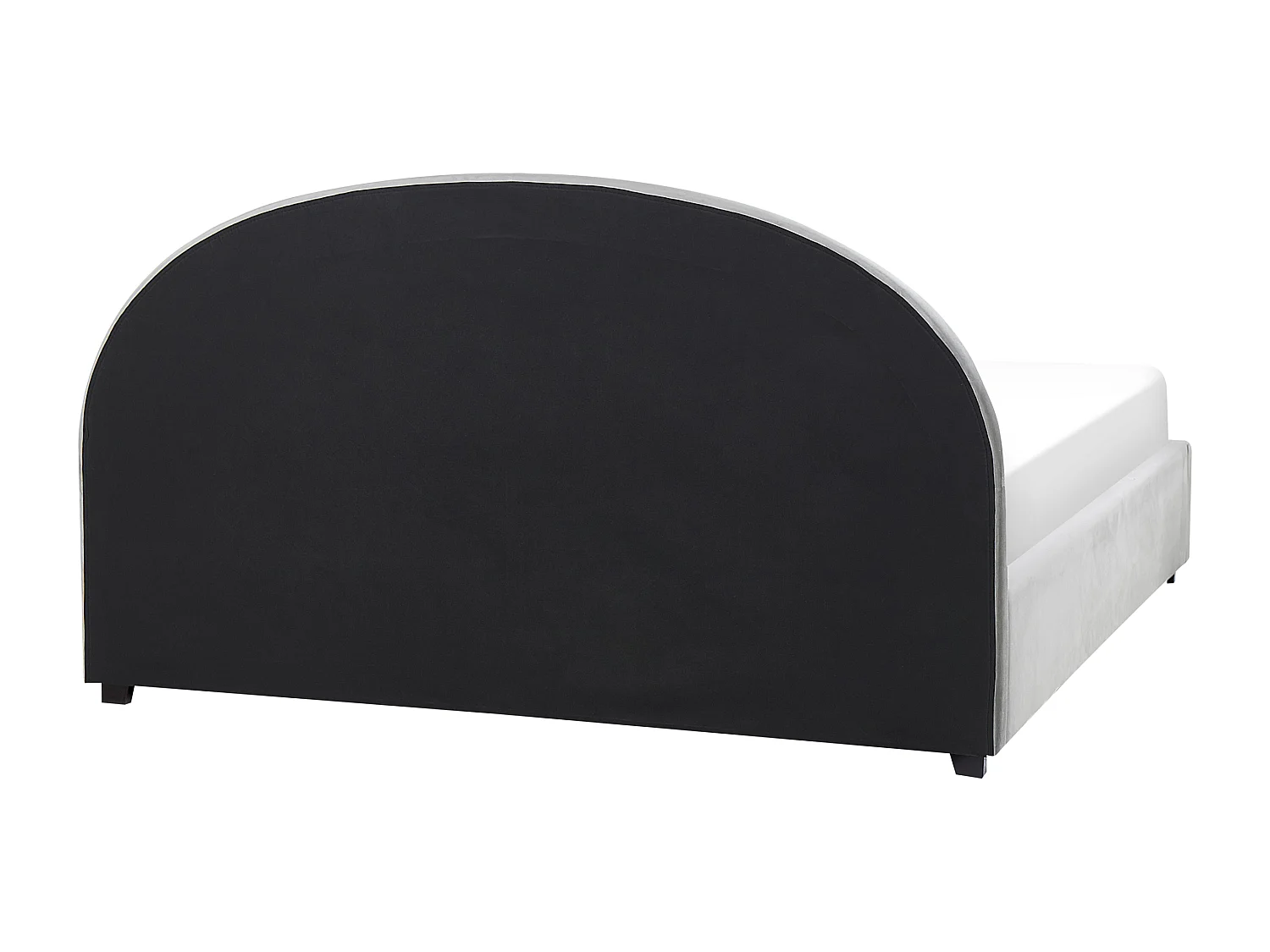 Bett Samt grau mit Kopfteil Bettkasten Lattenrost 180 x 200 cm Retro Vaucluse