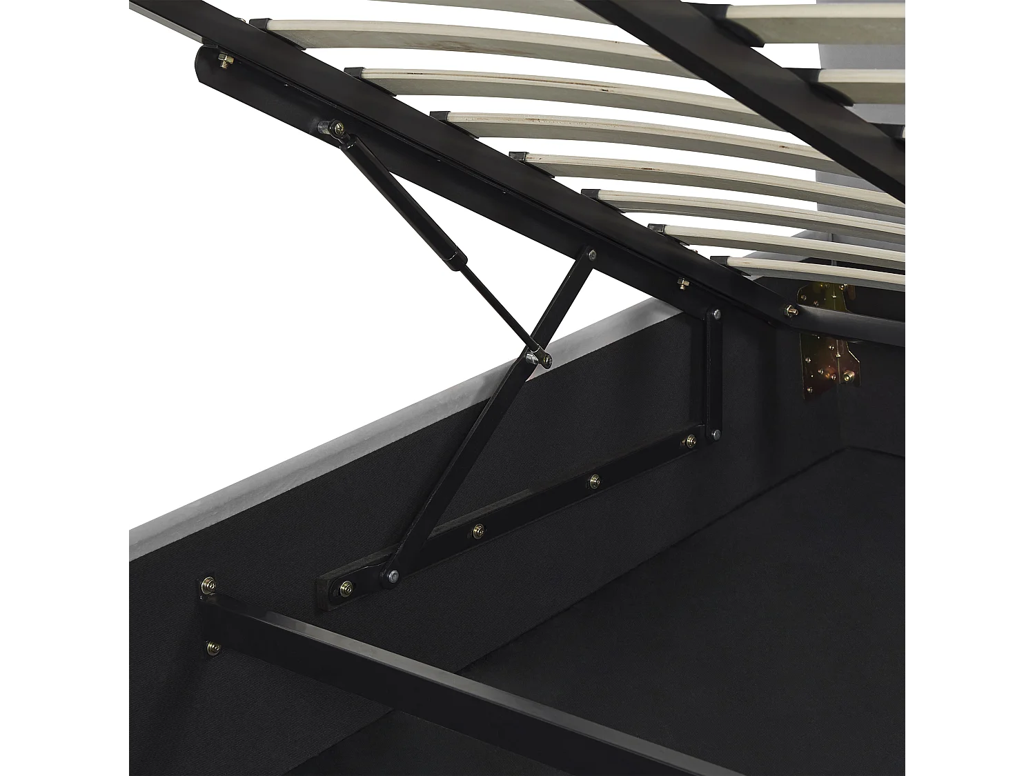 Bett Samt grau mit Kopfteil Bettkasten Lattenrost 180 x 200 cm Retro Vaucluse