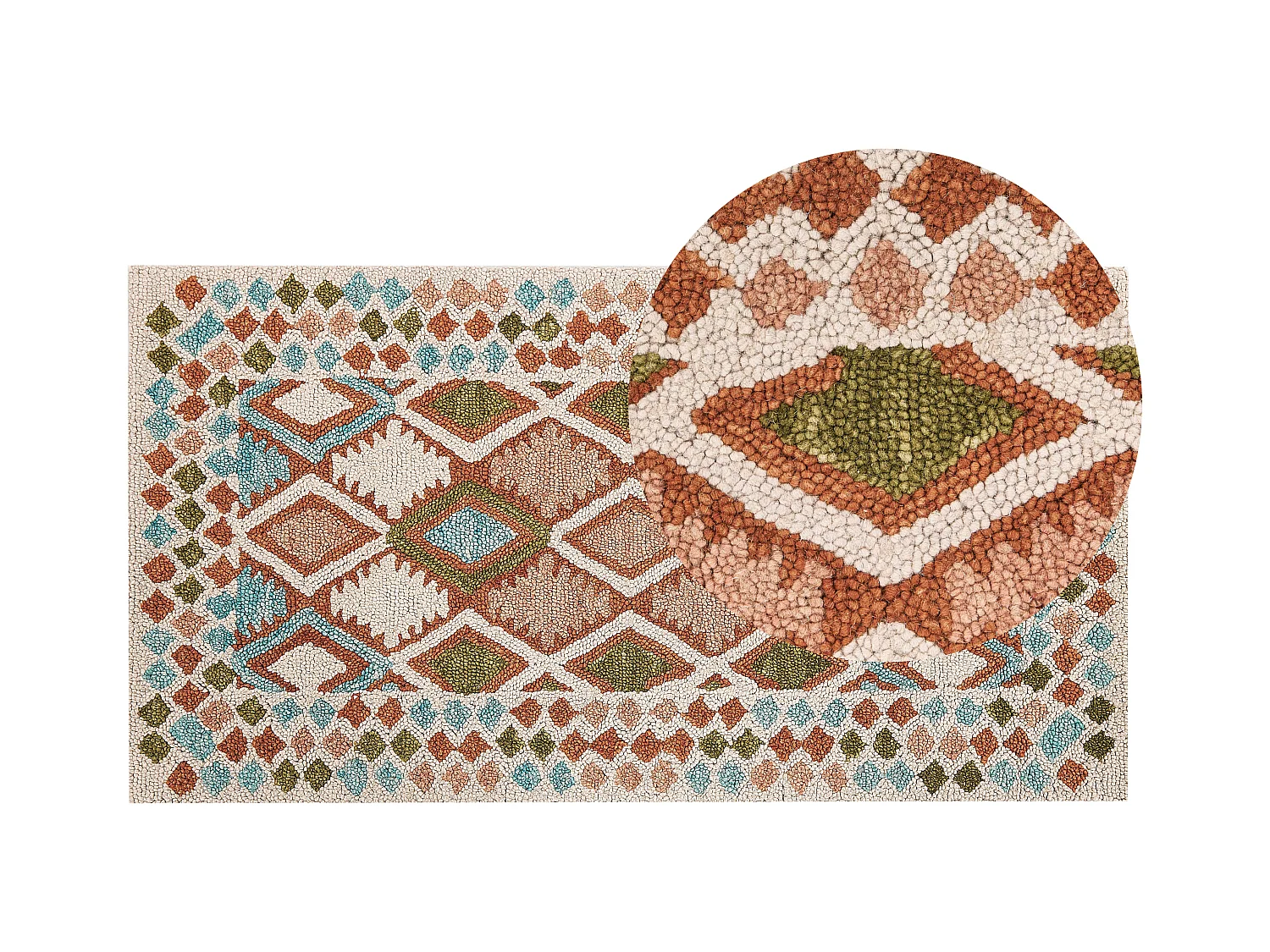 Vloerkleed wol meerkleurig 80 x 150 cm ERMENEK