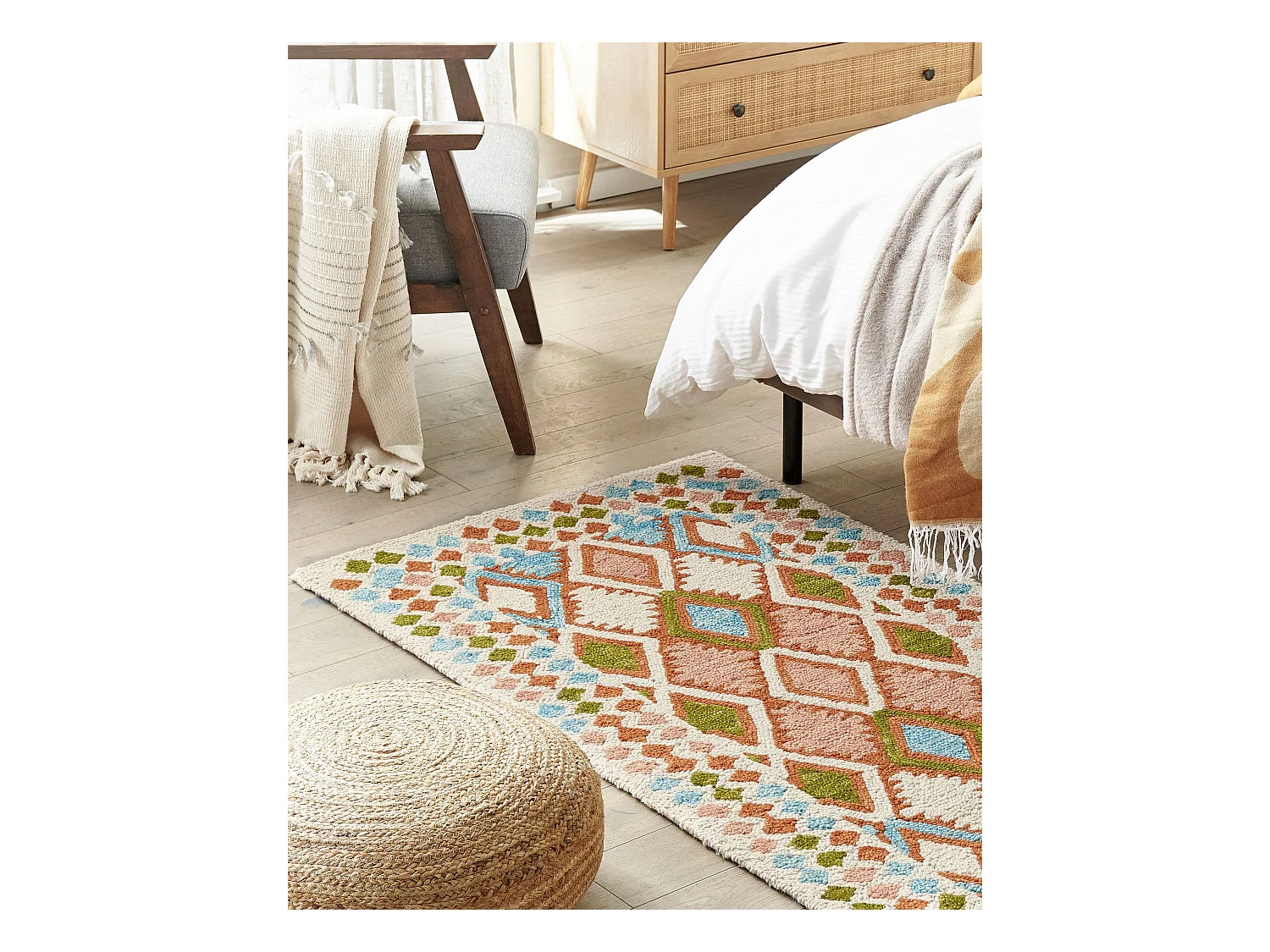 Vloerkleed wol meerkleurig 80 x 150 cm ERMENEK