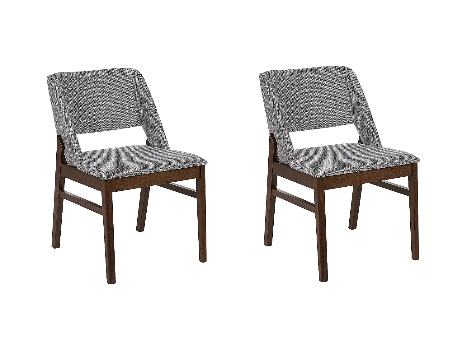 Lot de 2 chaises de salle à manger BELLA Gris clair