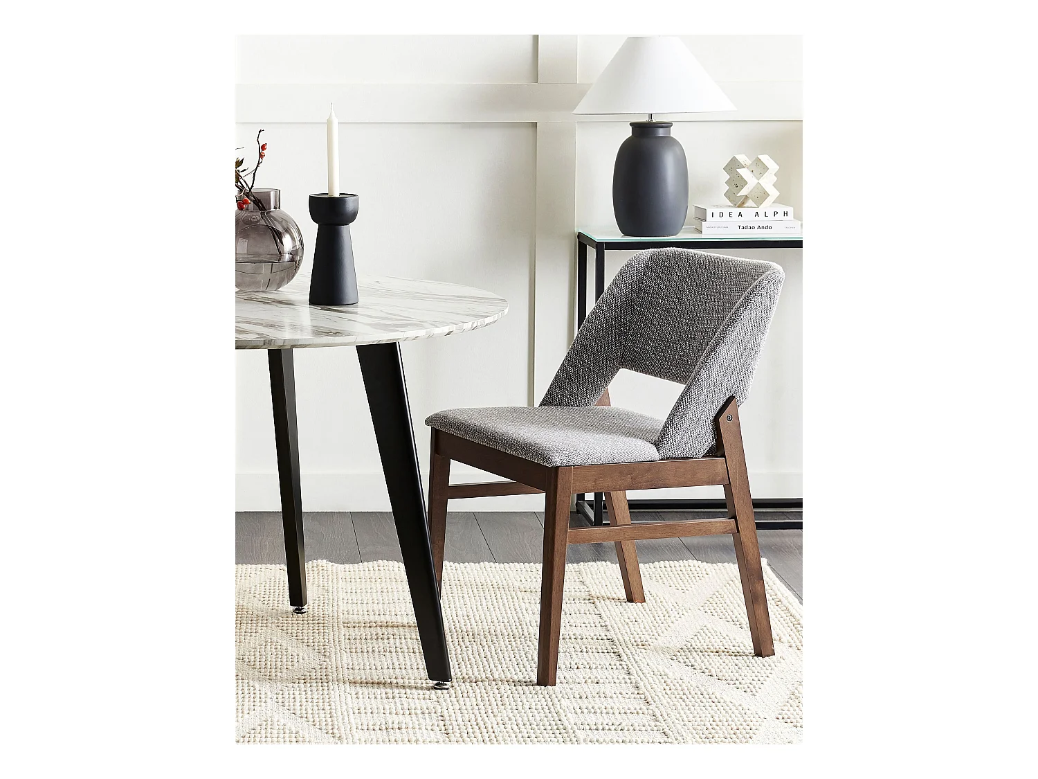 Lot de 2 chaises de salle à manger BELLA Gris clair