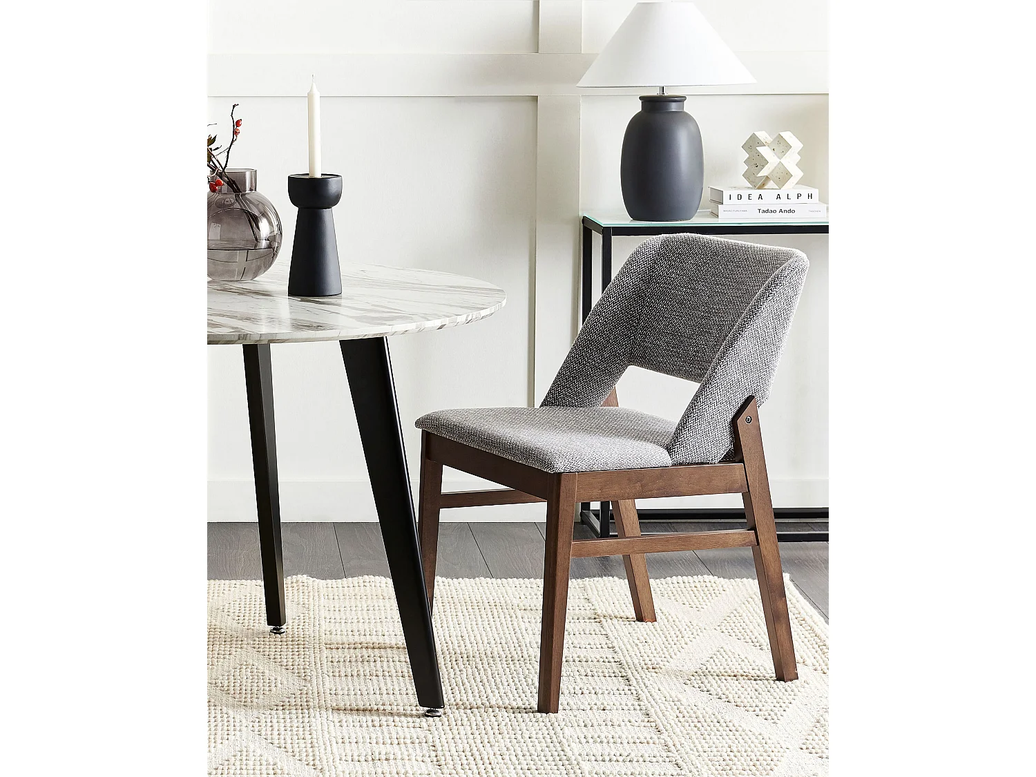 Lot de 2 chaises de salle à manger BELLA Gris clair