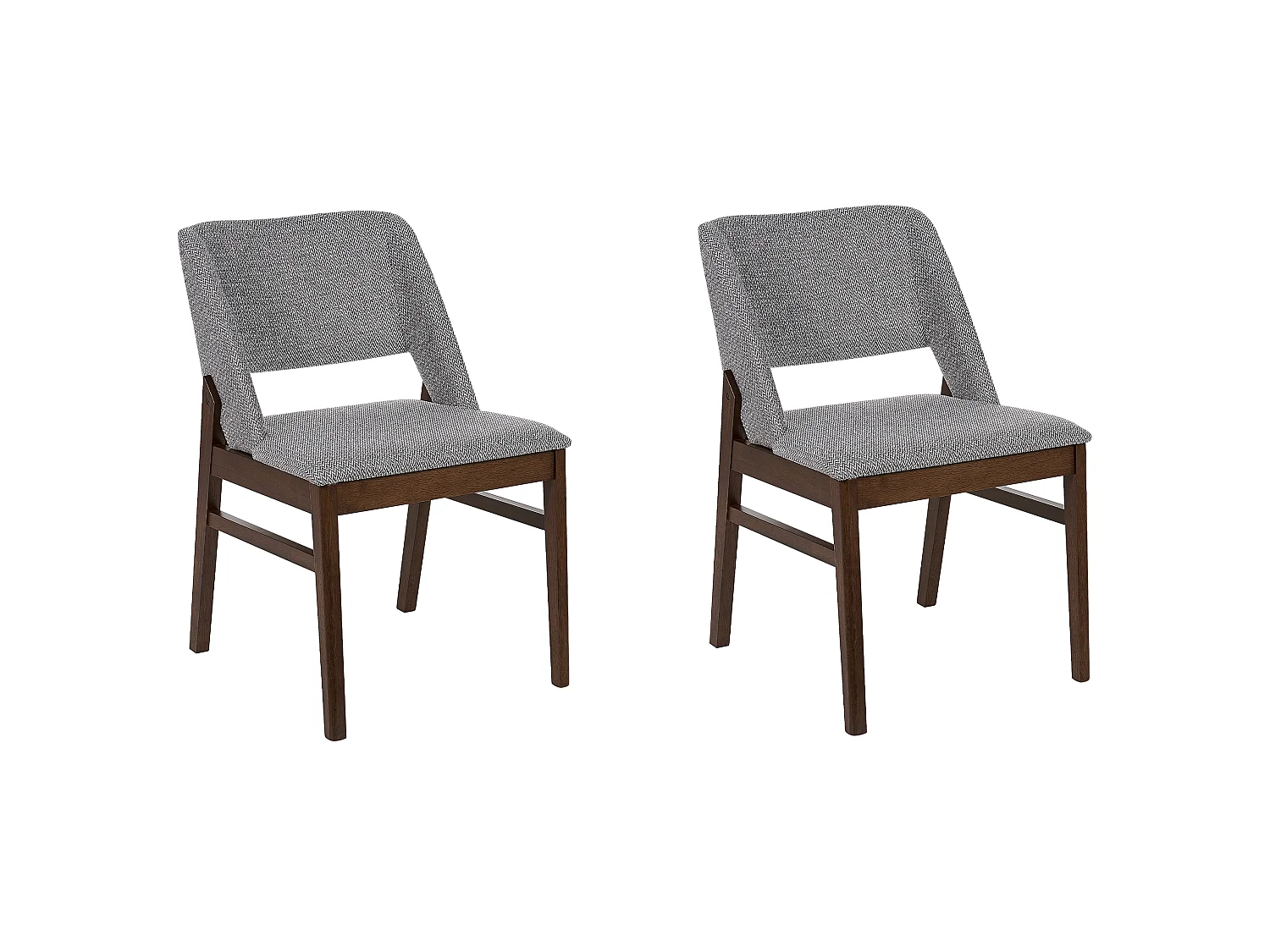 Lot de 2 chaises de salle à manger BELLA Gris clair