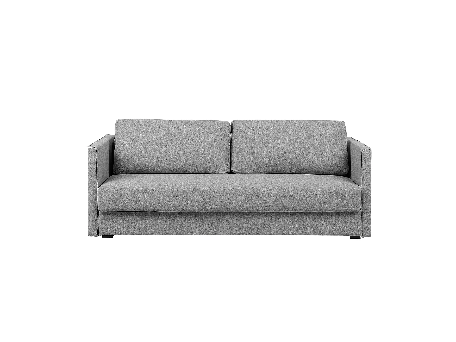 3-Sitzer Schlafsofa Stoff grau mit Bettkasten flachen Armlehnen geradlinig Eksjo