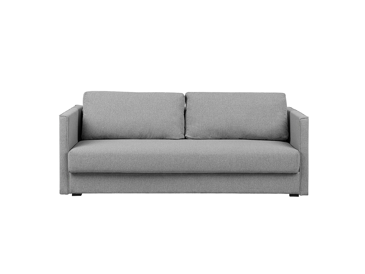 3-Sitzer Schlafsofa Stoff grau mit Bettkasten flachen Armlehnen geradlinig Eksjo