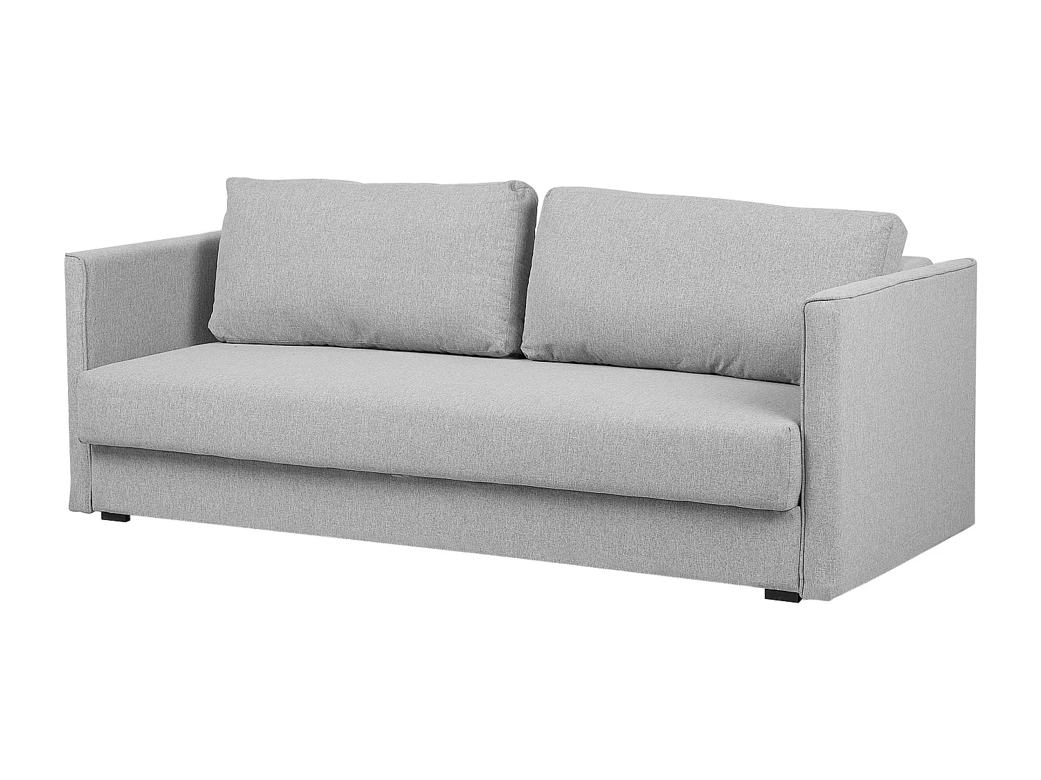 3-Sitzer Schlafsofa Stoff grau mit Bettkasten flachen Armlehnen geradlinig Eksjo