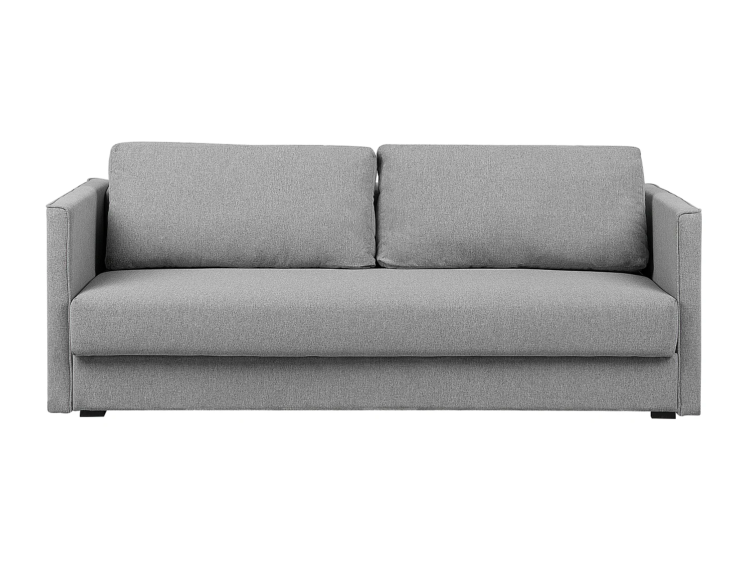 3-Sitzer Schlafsofa Stoff grau mit Bettkasten flachen Armlehnen geradlinig Eksjo