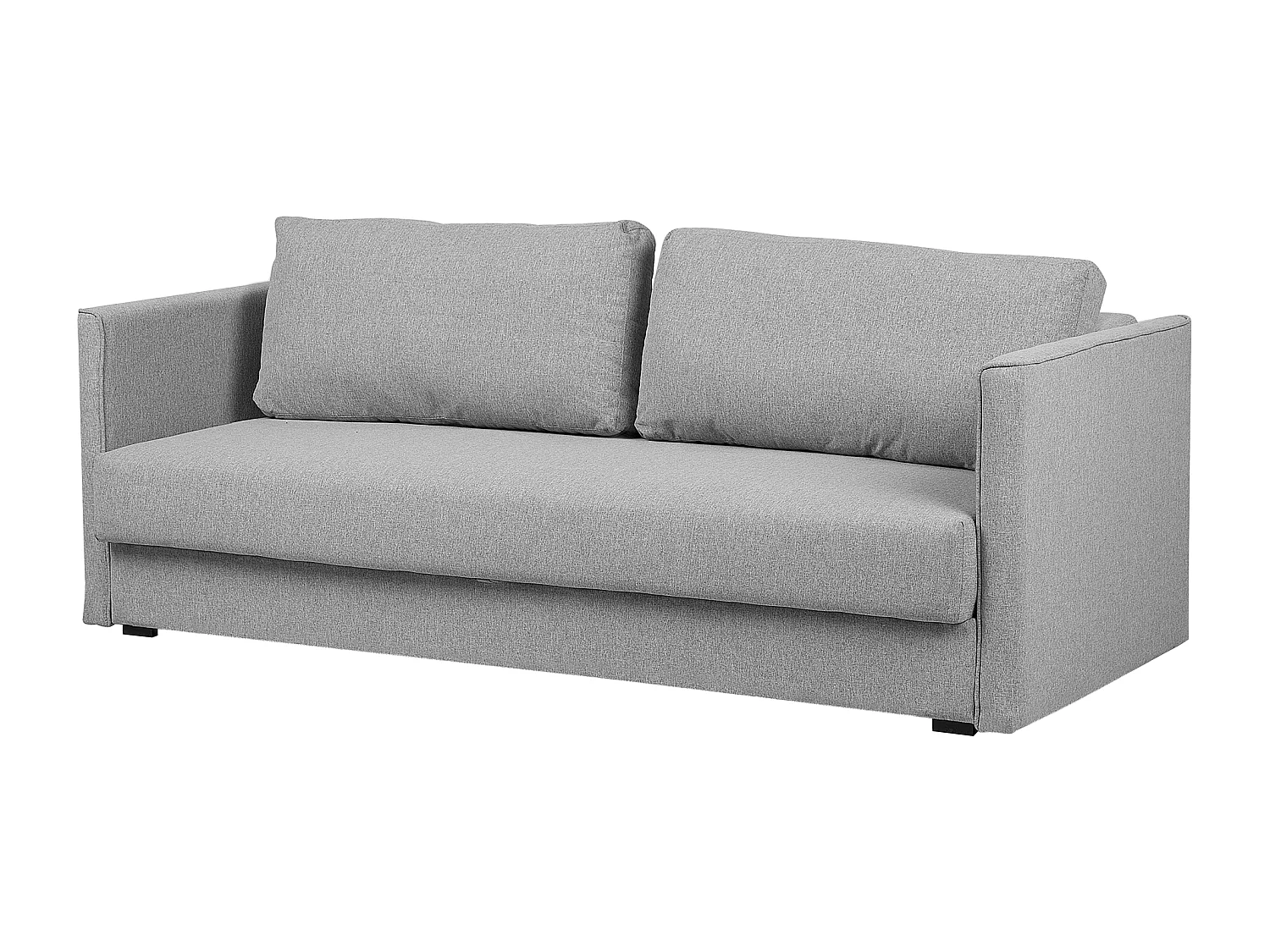 3-Sitzer Schlafsofa Stoff grau mit Bettkasten flachen Armlehnen geradlinig Eksjo