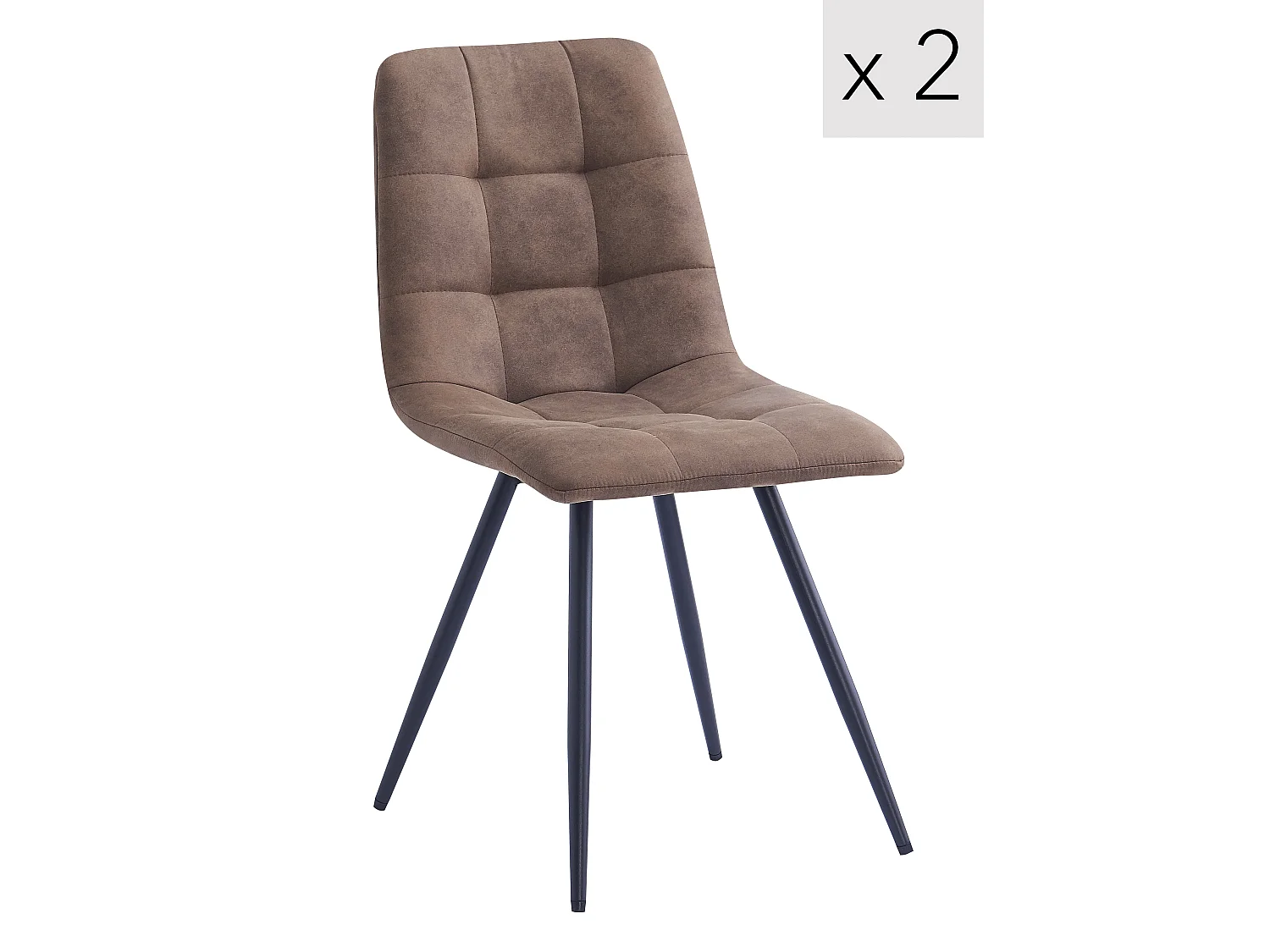 Lot de 2 chaises scandinaves en métal et simili marron
