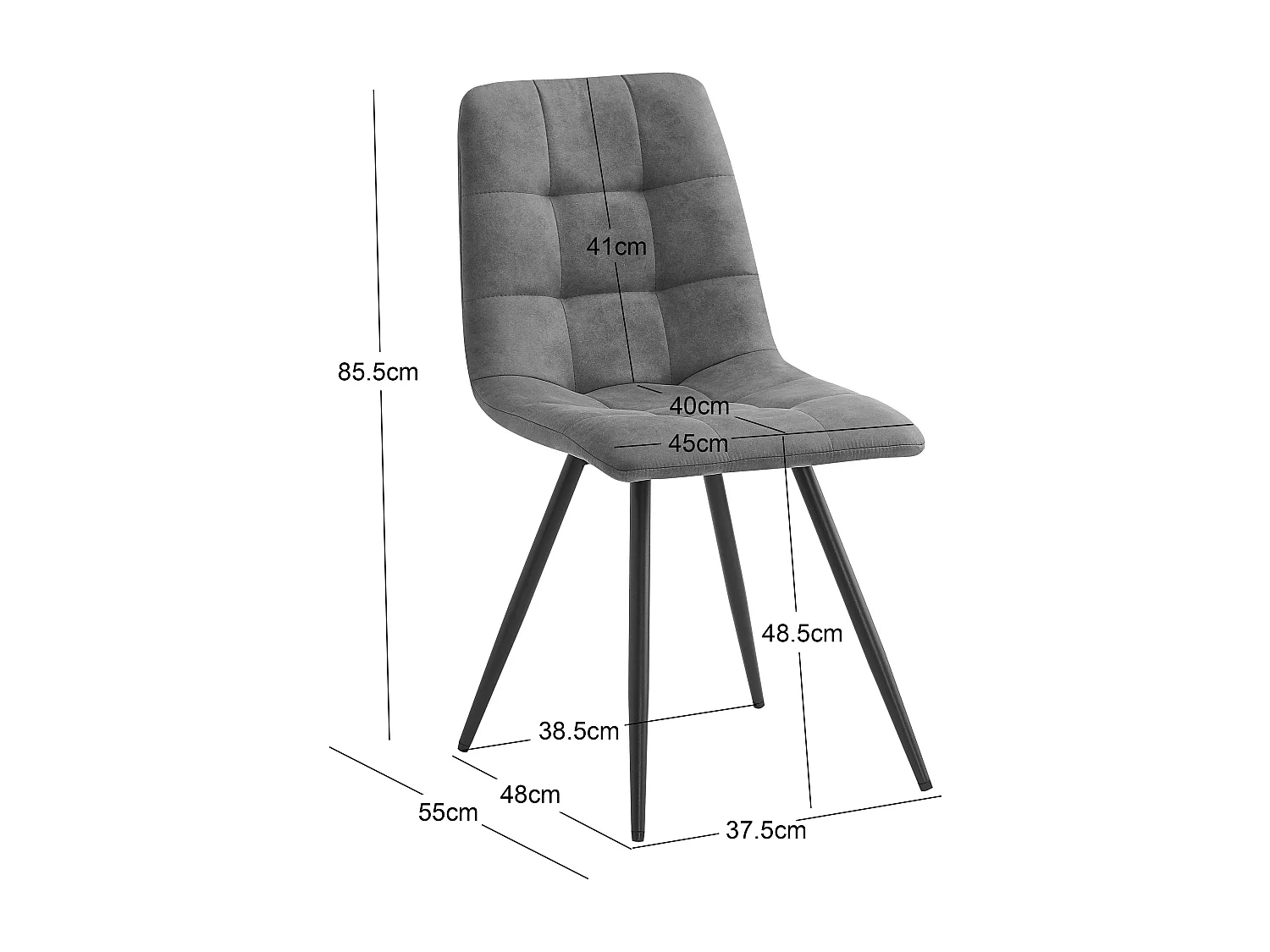 Lot de 2 chaises scandinaves en métal et simili marron