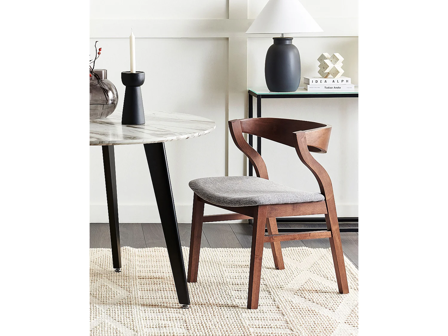 Lot de 2 chaises de salle à manger MAROA Bois Gris clair