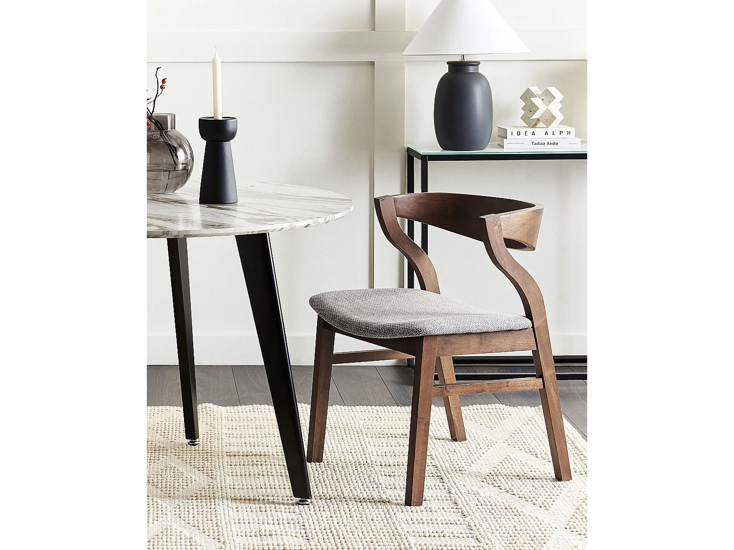 Lot de 2 chaises de salle à manger MAROA Bois Gris clair
