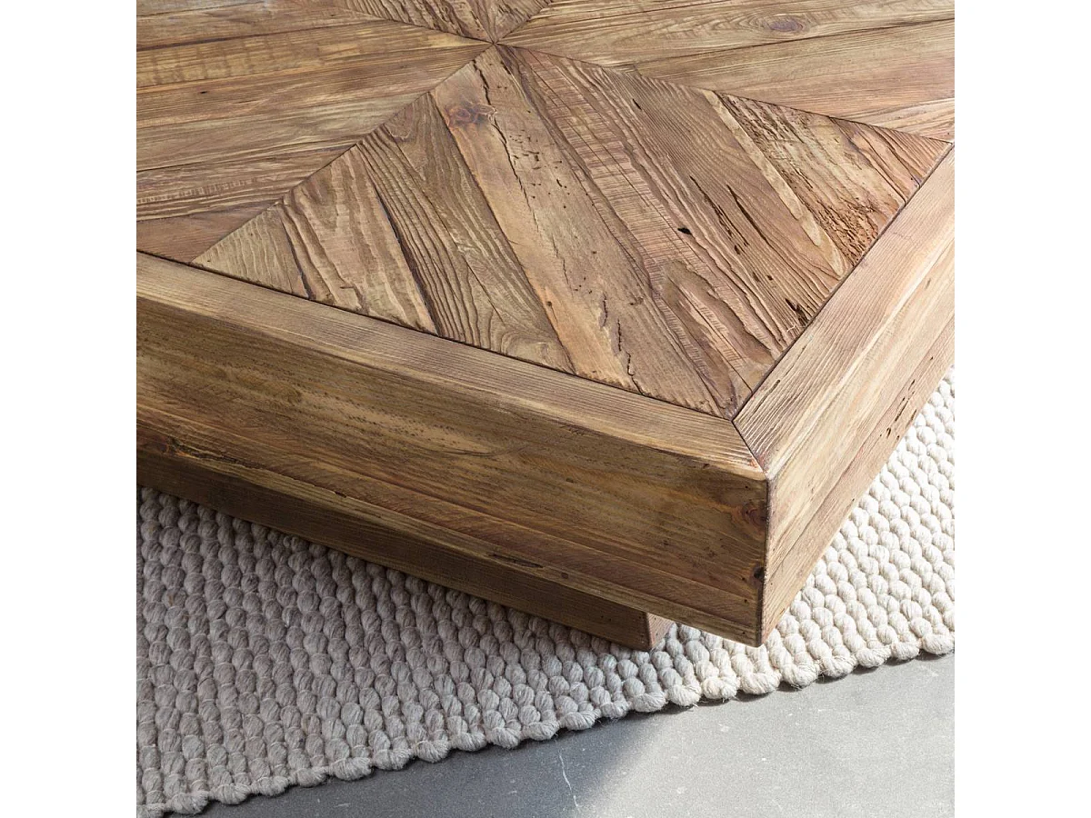 Table basse carrée en bois recyclé Blaise