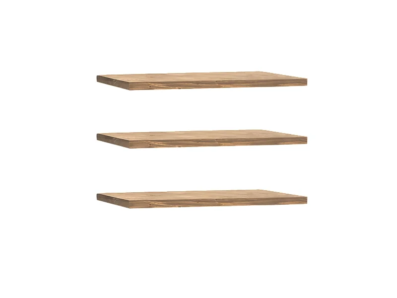 Set di 3 scaffale da parete in legno in tono marrone 160x3,2x20cm - MELVA - DECOWOOD