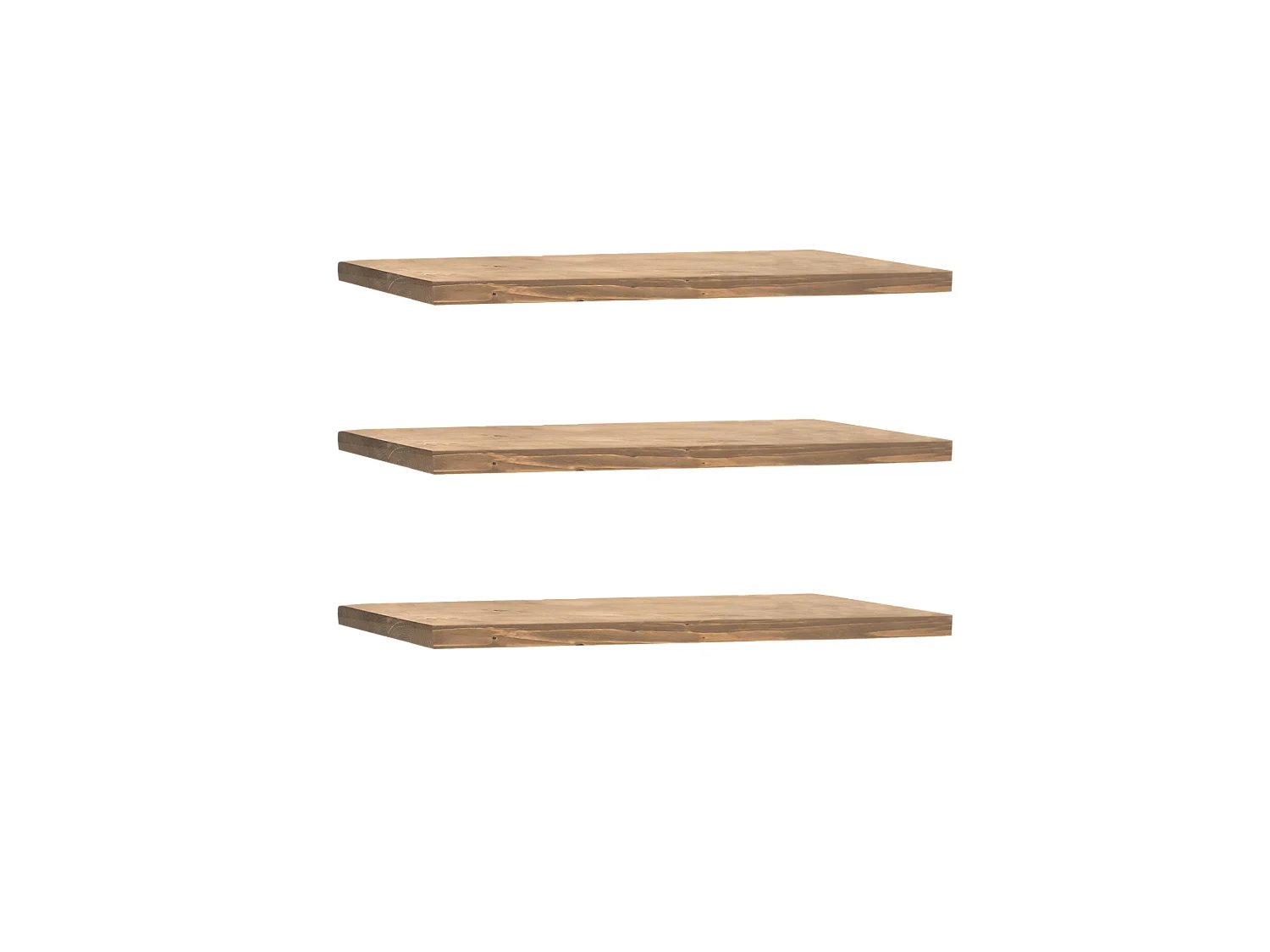 Set di 3 scaffale da parete in legno in tono marrone 160x3,2x20cm - MELVA - DECOWOOD