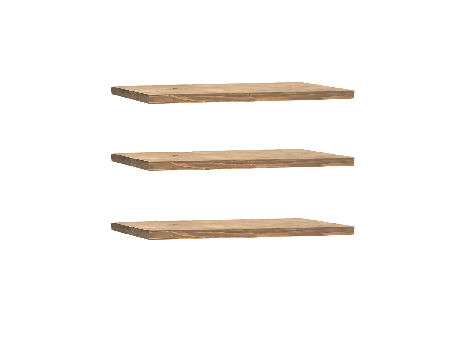 Ensemble 3 étagères flottantes en bois de sapin vieilli 180x3,2cm - MELVA - DECOWOOD