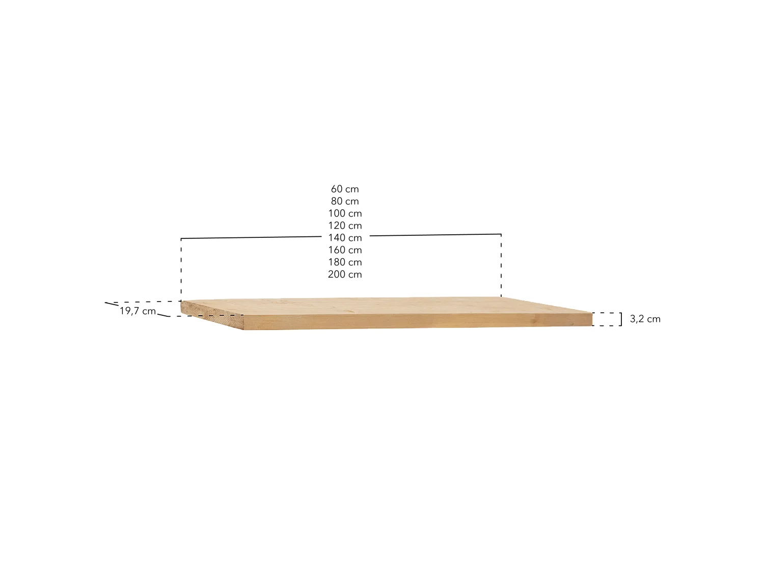 Ensemble 3 étagères flottantes en bois de sapin naturel 80x3,2cm - MELVA - DECOWOOD