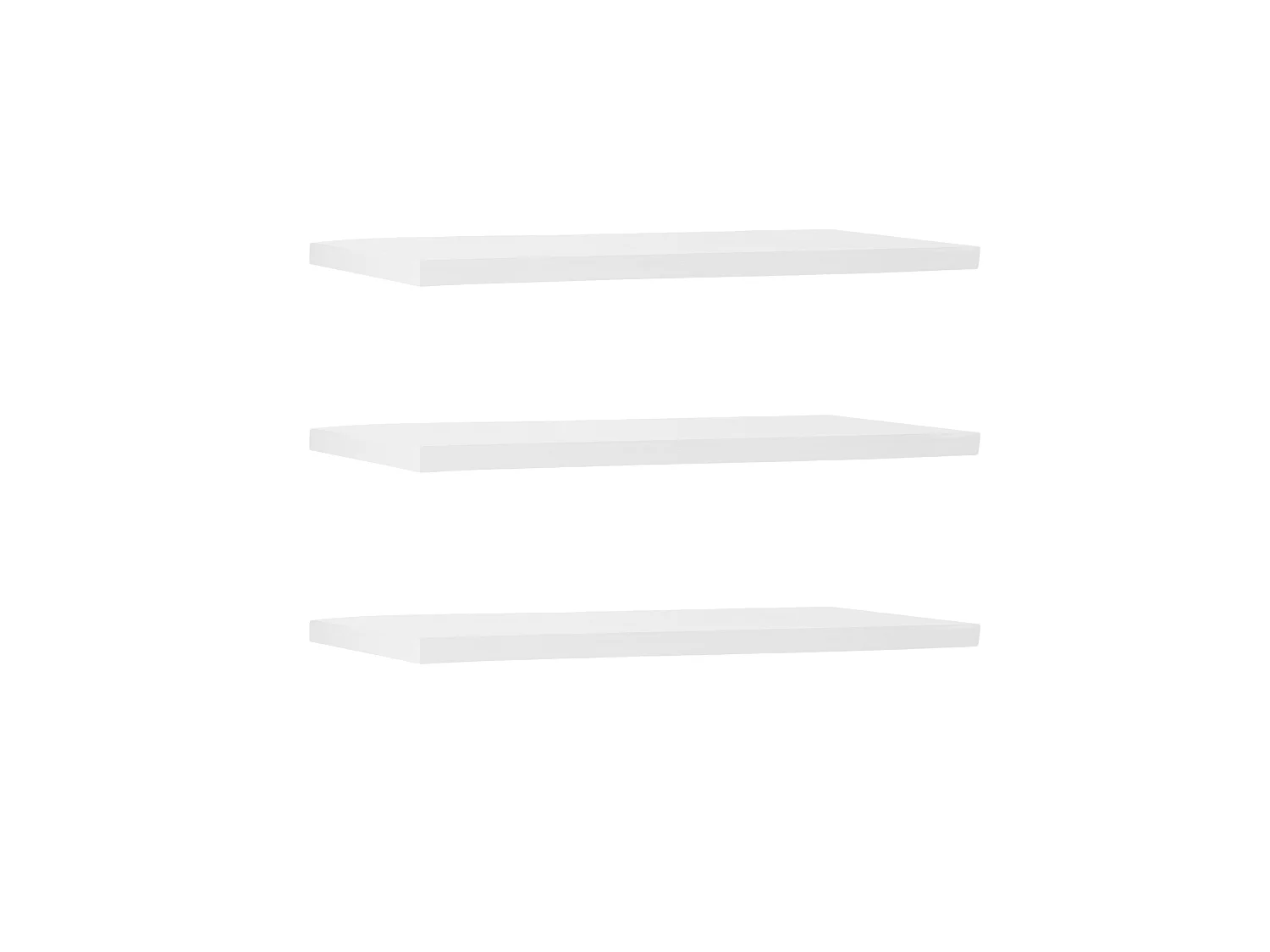 Set di 3 scaffale da parete in legno massello tono bianco 180x3,2x20cm - MELVA - DECOWOOD