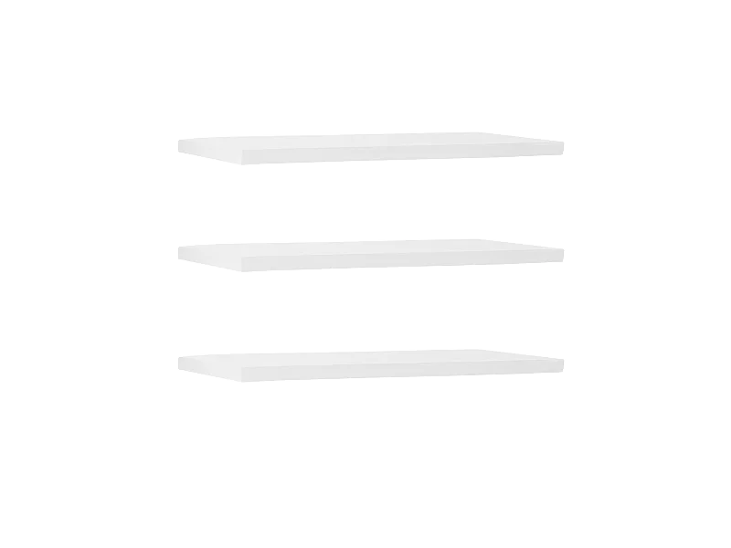 Pack 3 estanterías de madera maciza flotante blanco 180x3,2x20cm - MELVA - DECOWOOD