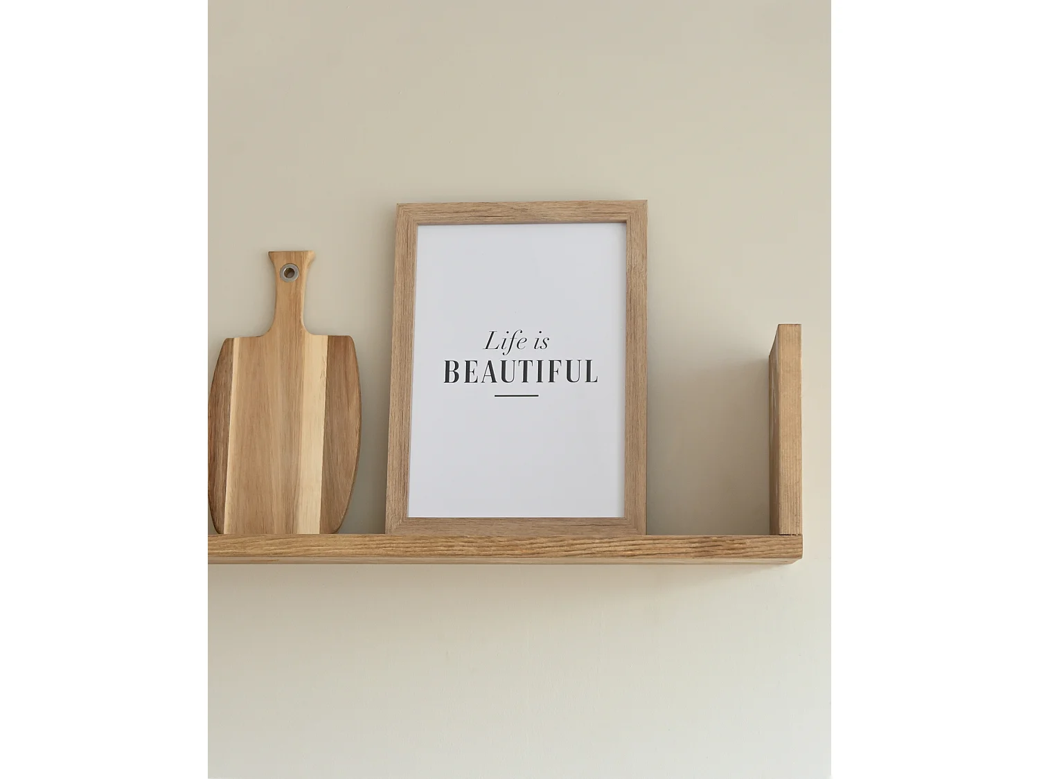 Mensole flottanti in rovere massello finitura scura 100x20cm - KALA - DECOWOOD