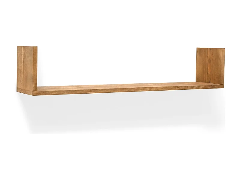 Mensole flottanti in rovere massello finitura scura 100x20cm - KALA - DECOWOOD