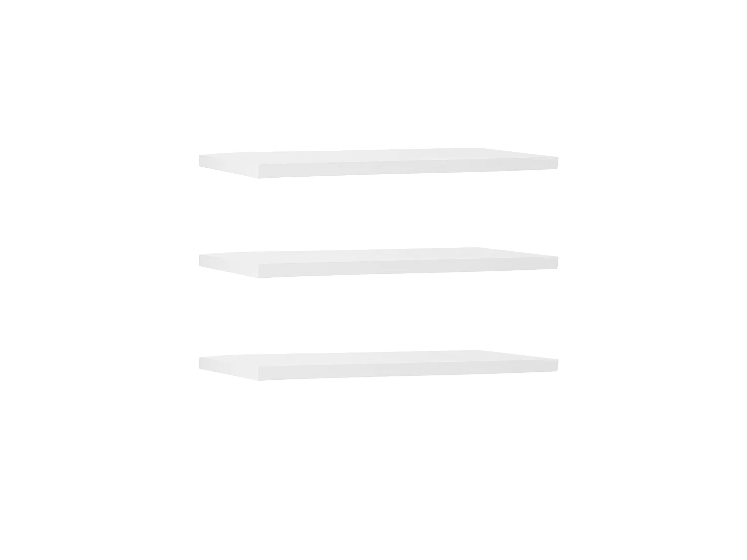 Ensemble 3 étagères flottantes en bois de sapin blanc 80x3,2cm - MELVA - DECOWOOD