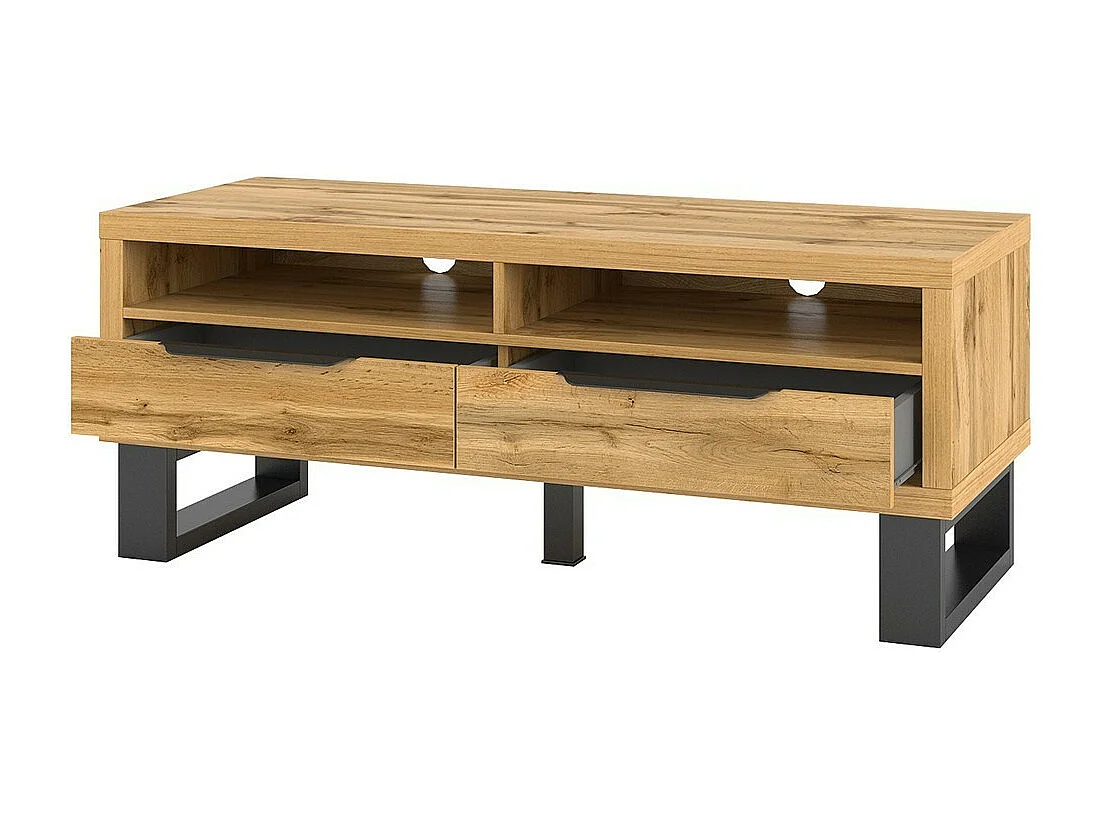 Meuble TV 120cm collection MILO. Coloris chêne. Style design.