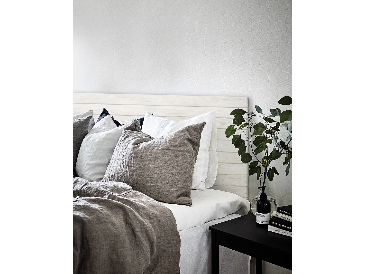 Tête de lit en bois de pin blanche 160x80cm - CAIRO - DECOWOOD